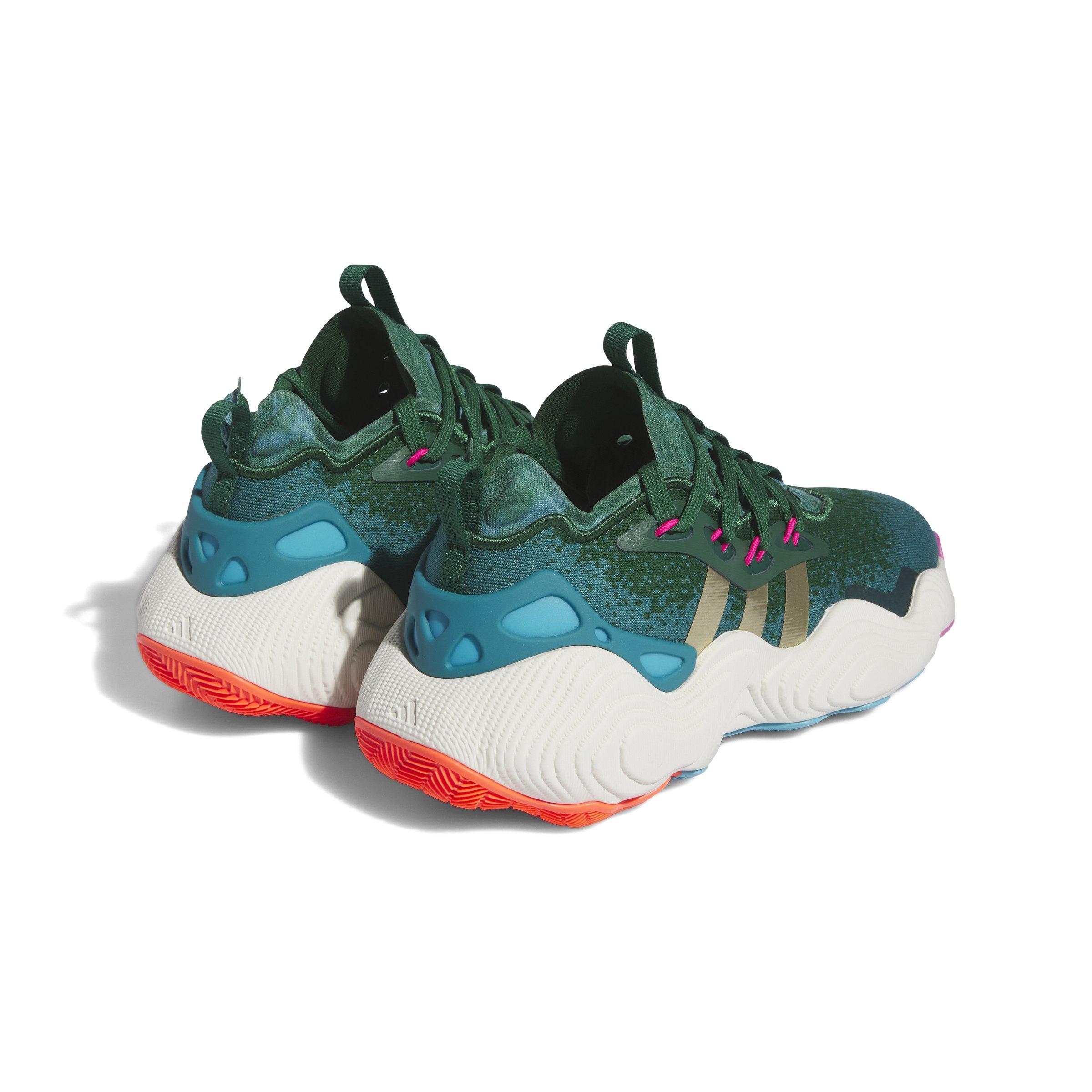adidas Trae Young 3 Grade School Kids' "Dark Green/Gold Metallic/Black" Basketball Shoe