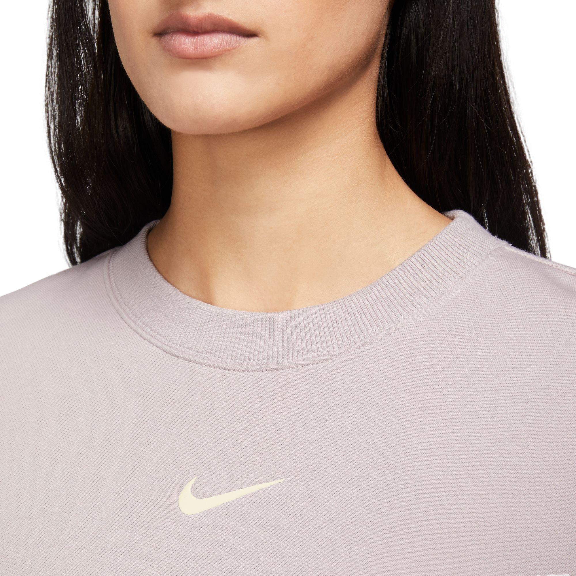 Nike Women's Phoenix Fleece Oversized Crew Sweatshirt - Platinum Violet - VIOLET Thumbnail View 3