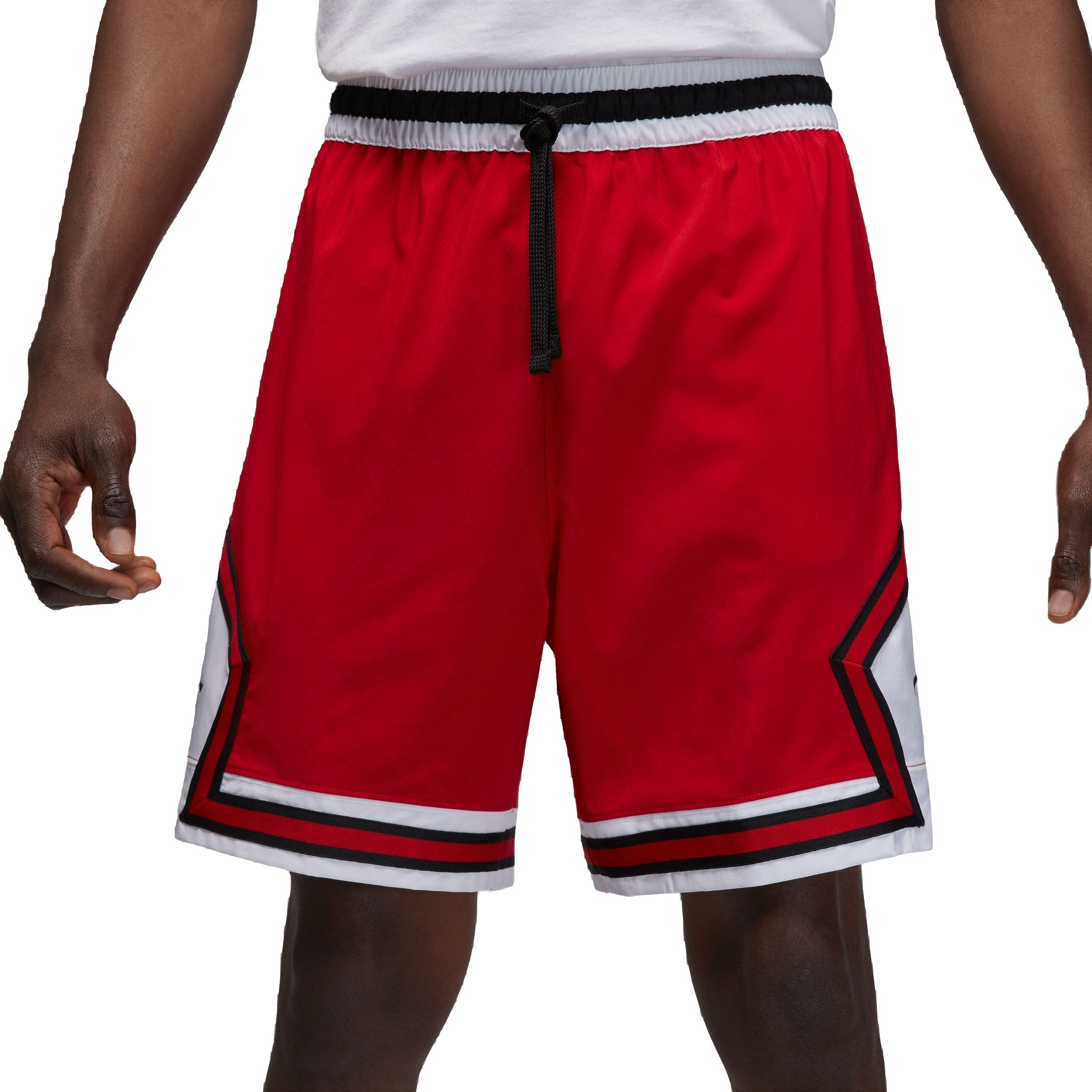 Adidas NBA Chicago Bulls Basketball Shorts Black Red Stripes 