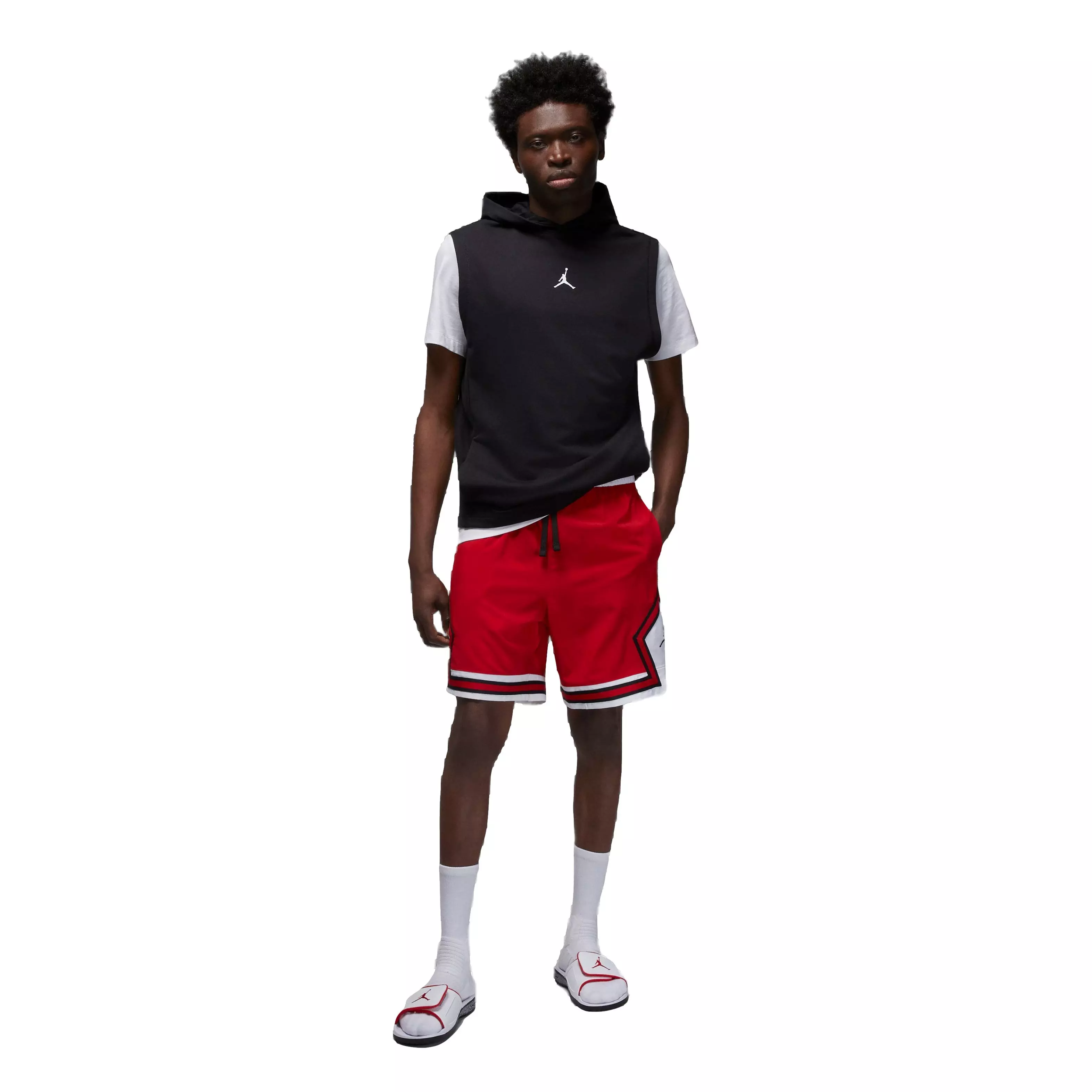 Jordan Men's Dri-FIT Sport Woven Diamond Shorts - Red/Black - RED/BLACK
