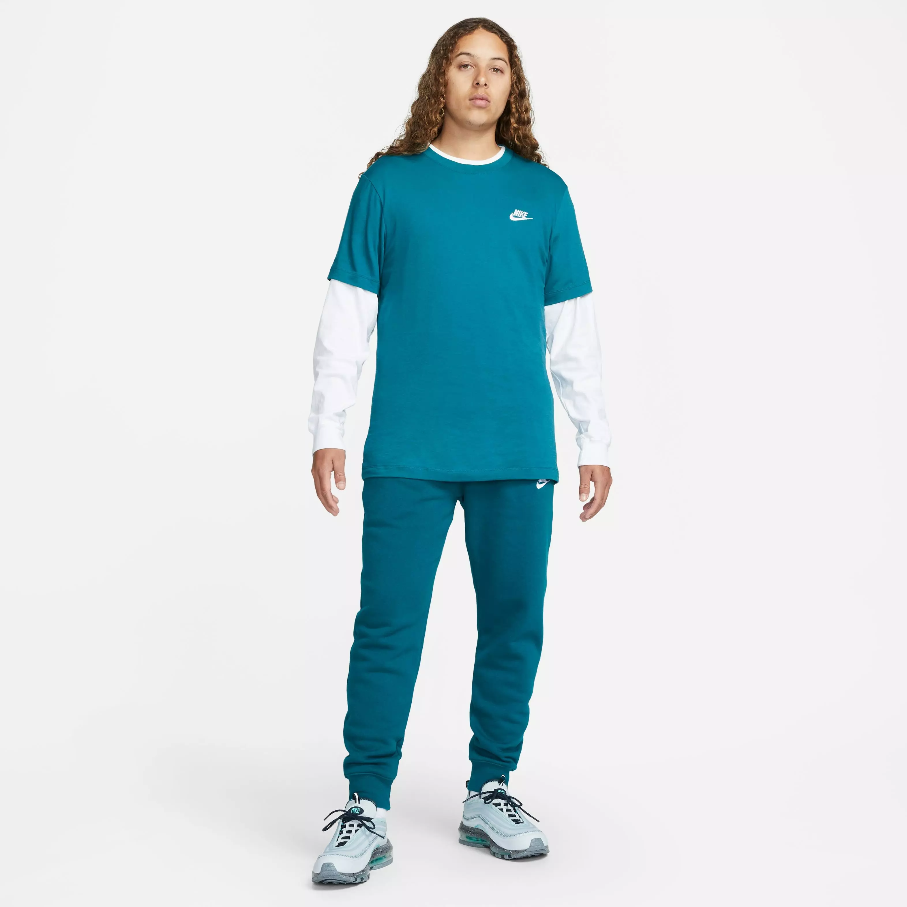 Nike Men's Sportswear Club Tee-Teal - TEAL