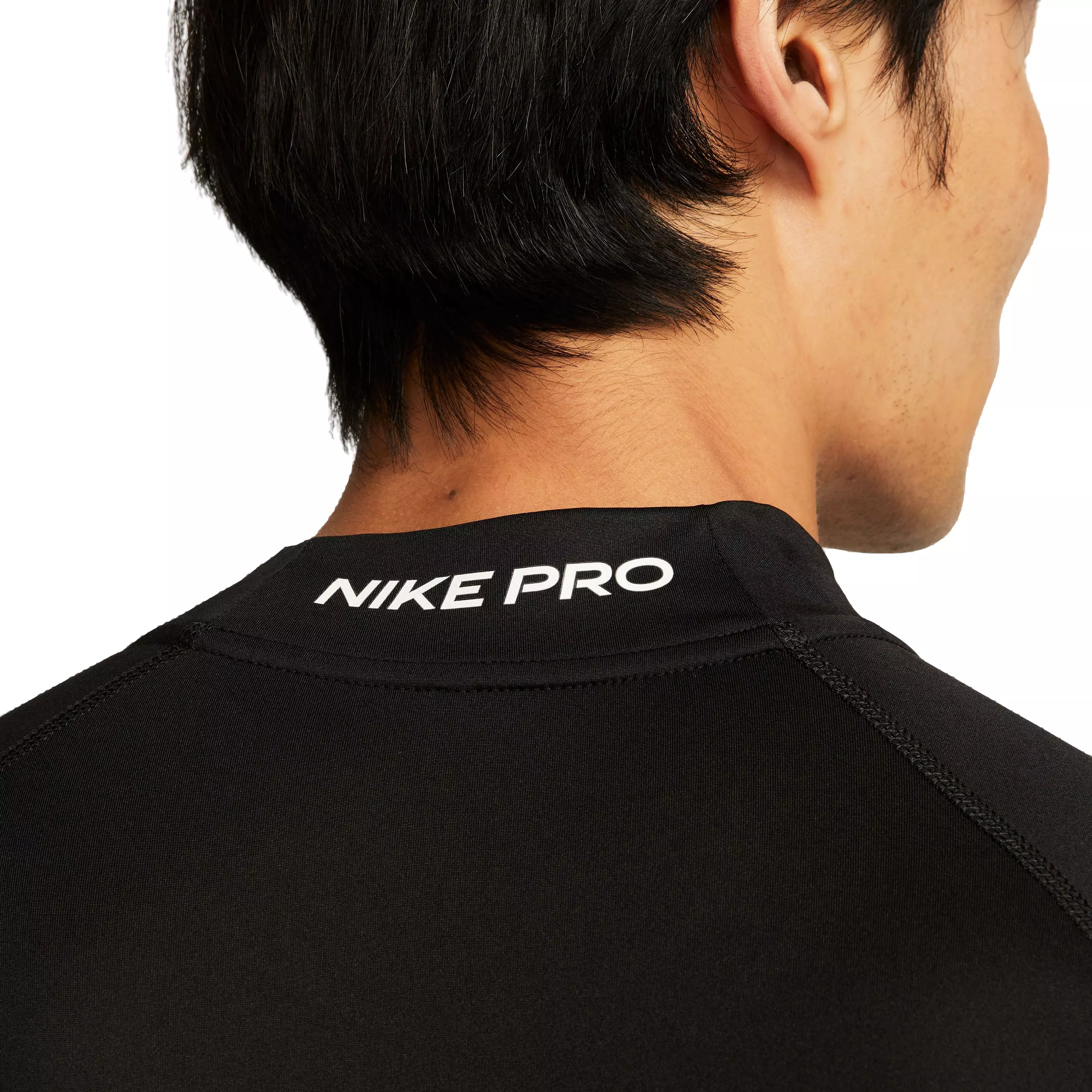Nike Men's Pro Dri-FIT Long-Sleeve Tight-Fitting Mock-Neck Top-Black - BLACK