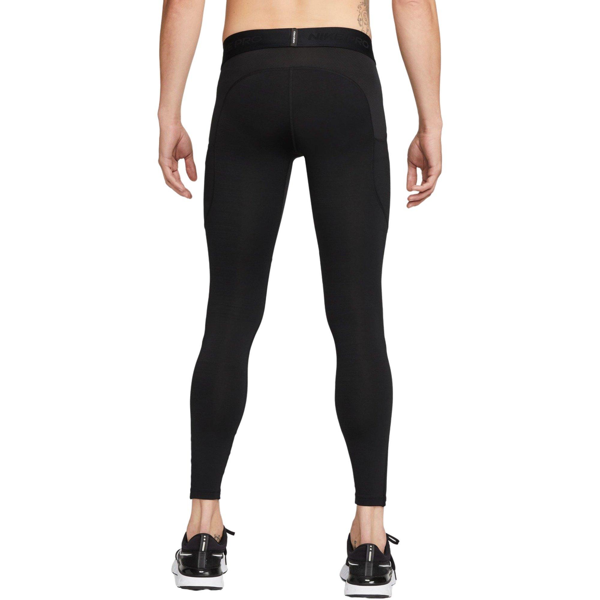 Nike Pro Warm Compression Leggings - Black - BLACK Thumbnail View 2