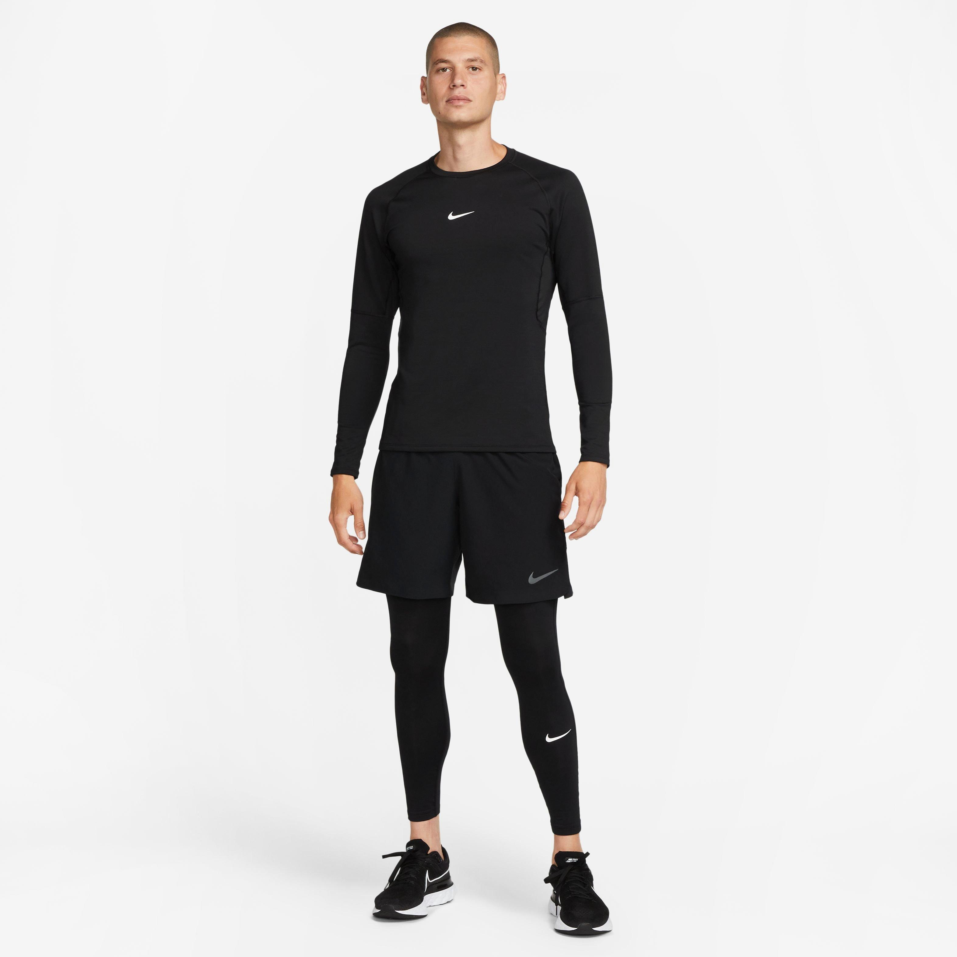 Nike Pro Warm Compression Leggings-Black - BLACK Thumbnail View 9