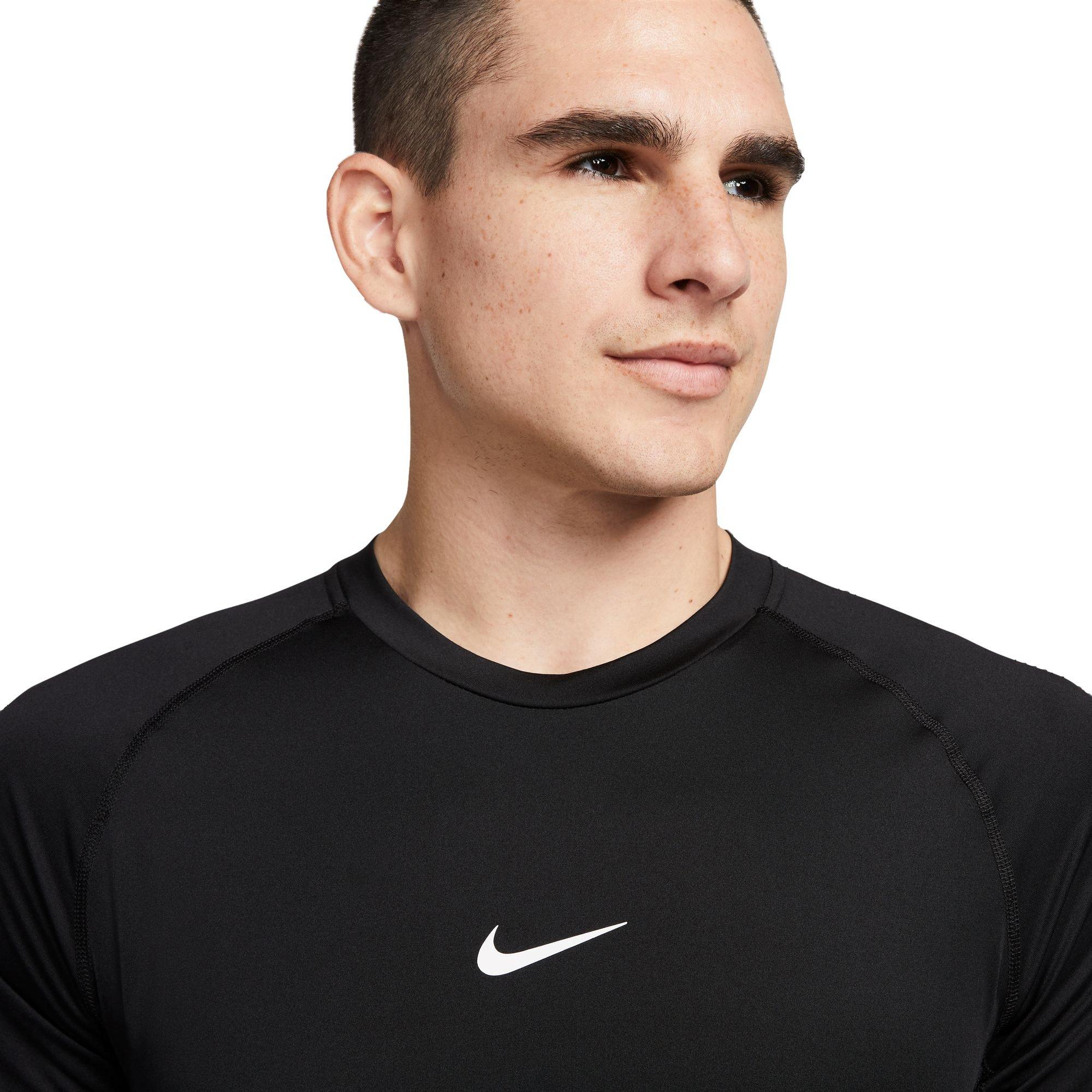 Nike Men's Pro Dri-FIT Slim Short-Sleeve Top - Black - BLACK Thumbnail View 3
