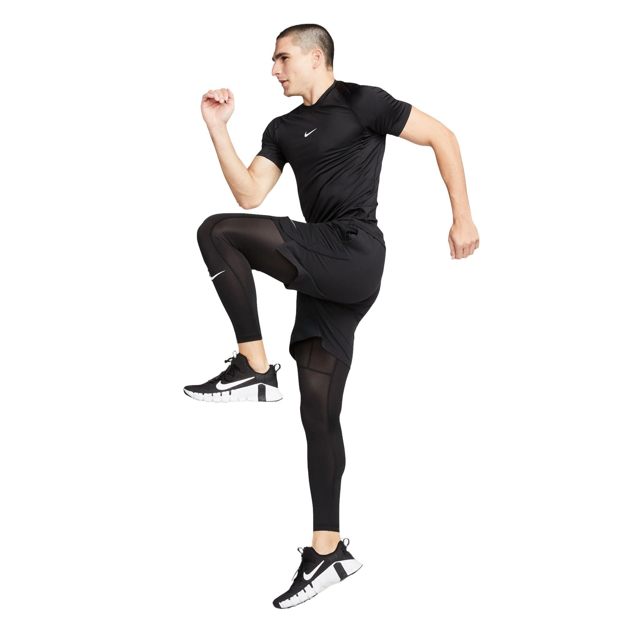 Nike Men's Pro Dri-FIT Slim Short-Sleeve Top - Black - BLACK Thumbnail View 5