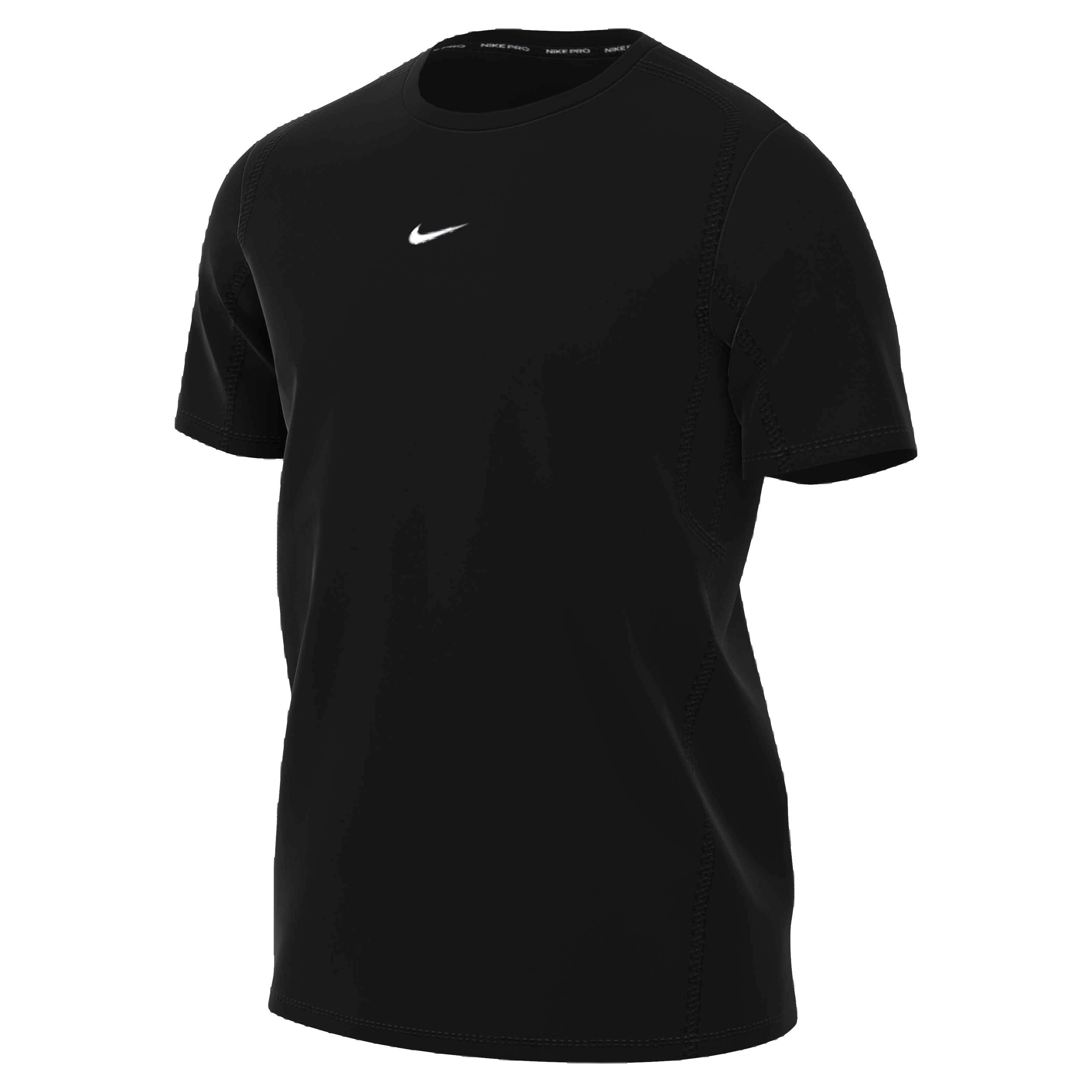 Nike Men's Pro Dri-FIT Slim Short-Sleeve Top - Black - BLACK Thumbnail View 6