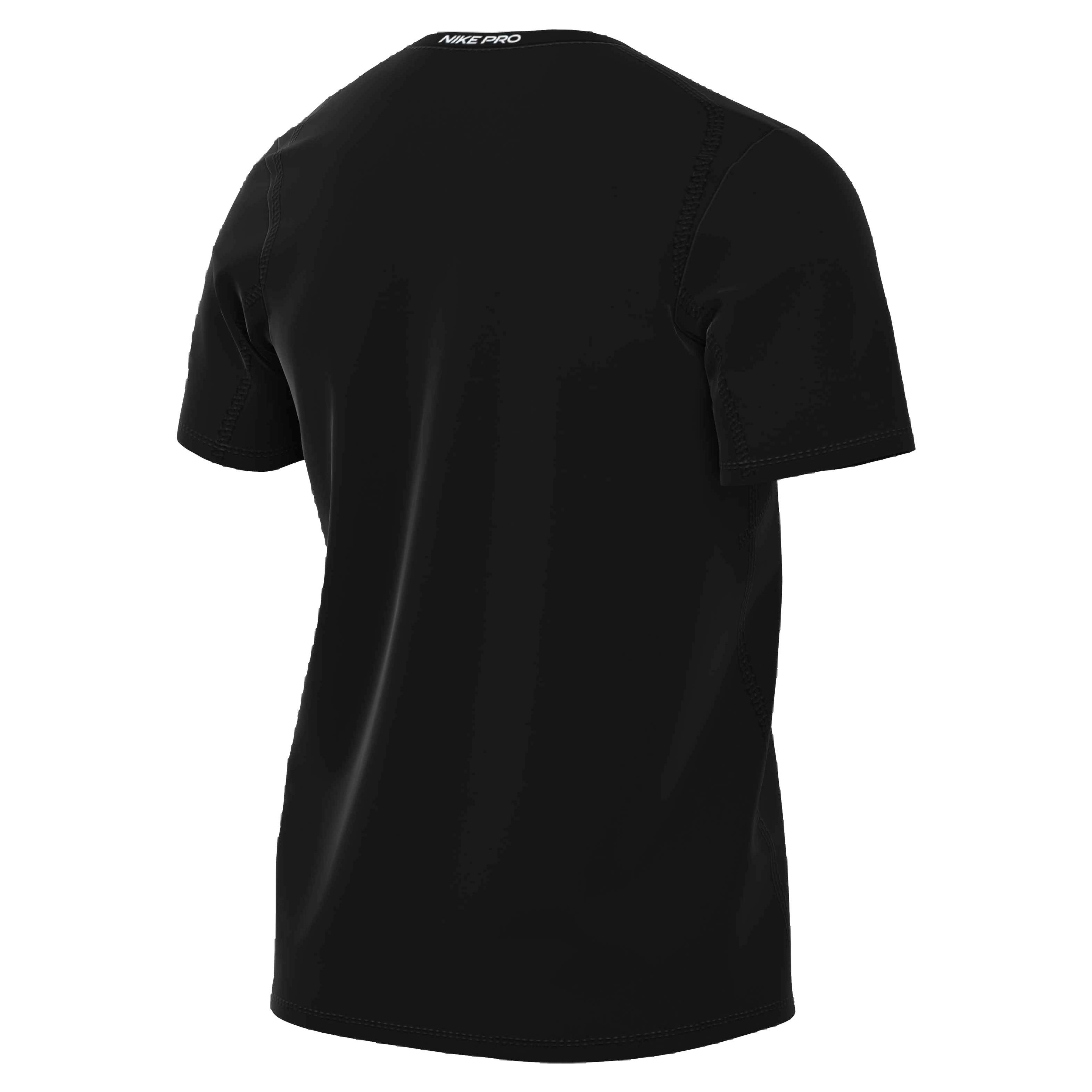 Nike Men's Pro Dri-FIT Slim Short-Sleeve Top - Black - BLACK Thumbnail View 7