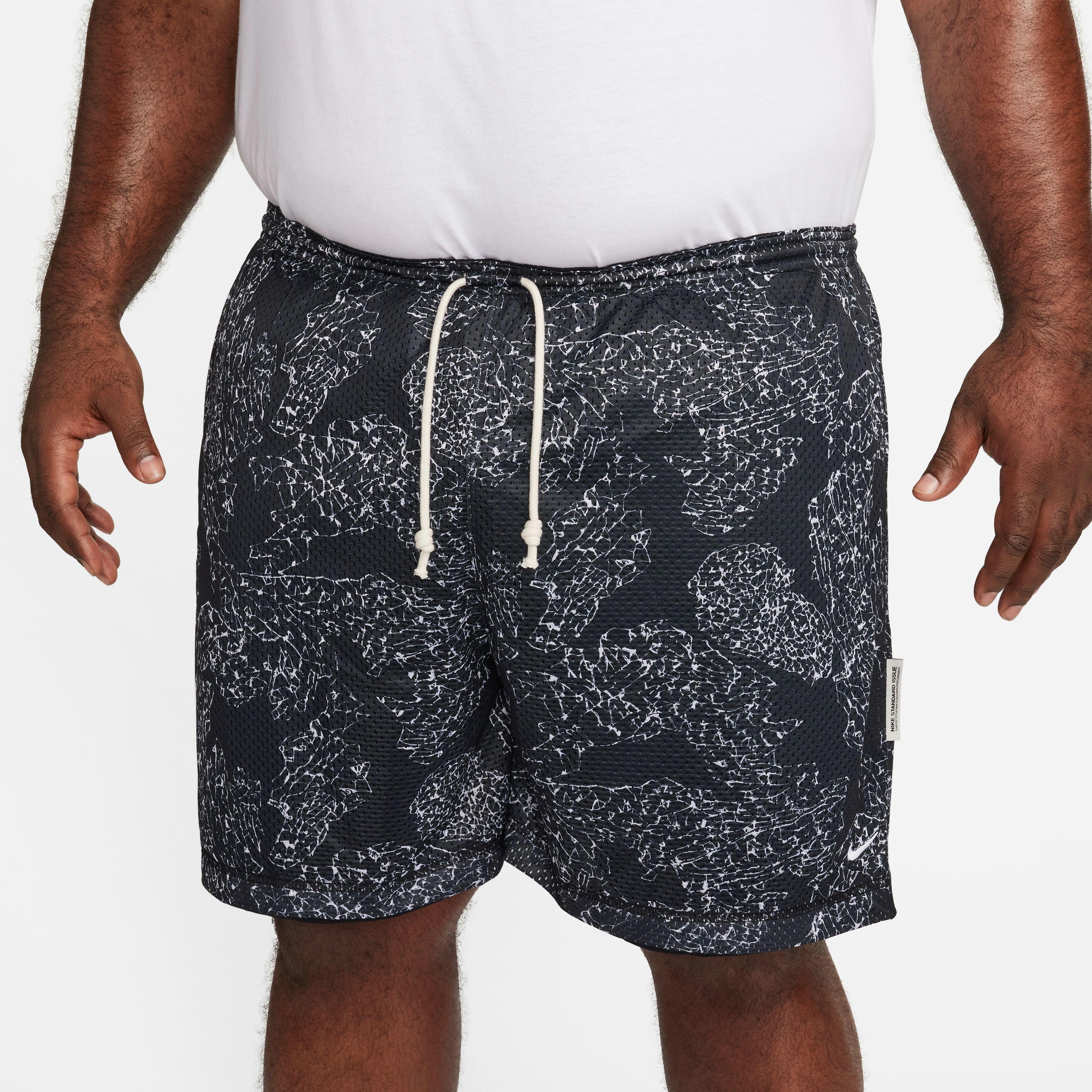 Nike Men's Dri-FIT Standard Issue 6" Reversible Basketball Shorts - BLACK Thumbnail View 8