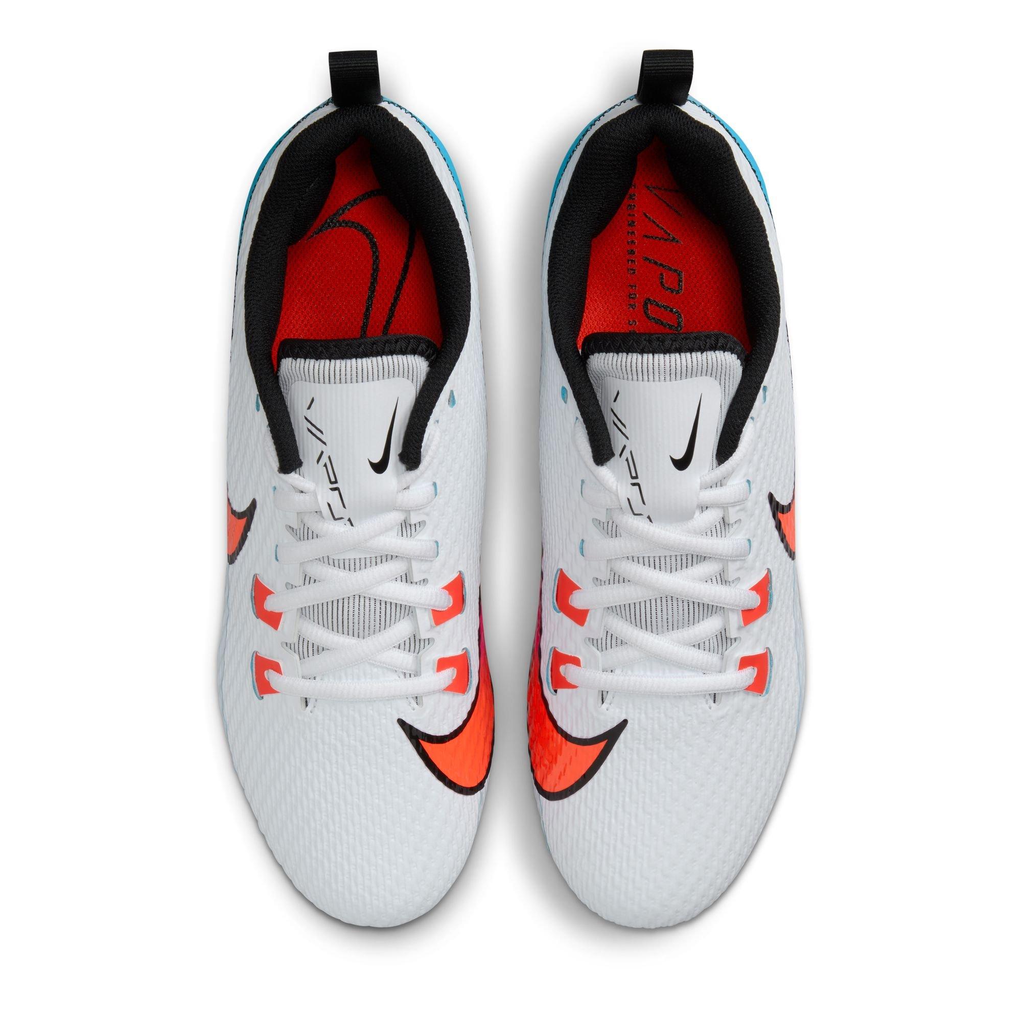 Nike Vapor Edge Speed 360 2 "White/Bright Crimson/Baltic Blue" Men's Football Cleat - WHITE/BLUE Thumbnail View 7