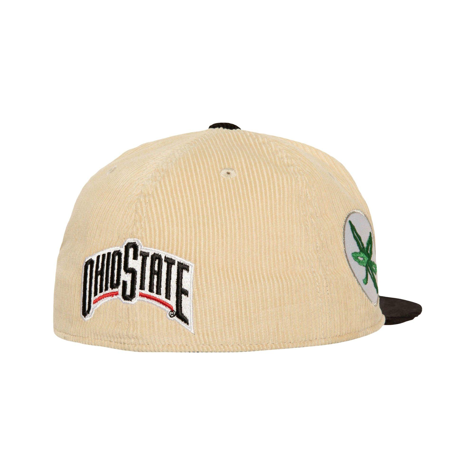 Mitchell & Ness Ohio State Buckeyes 2-Tone Corduroy Fitted-Off-White Hat