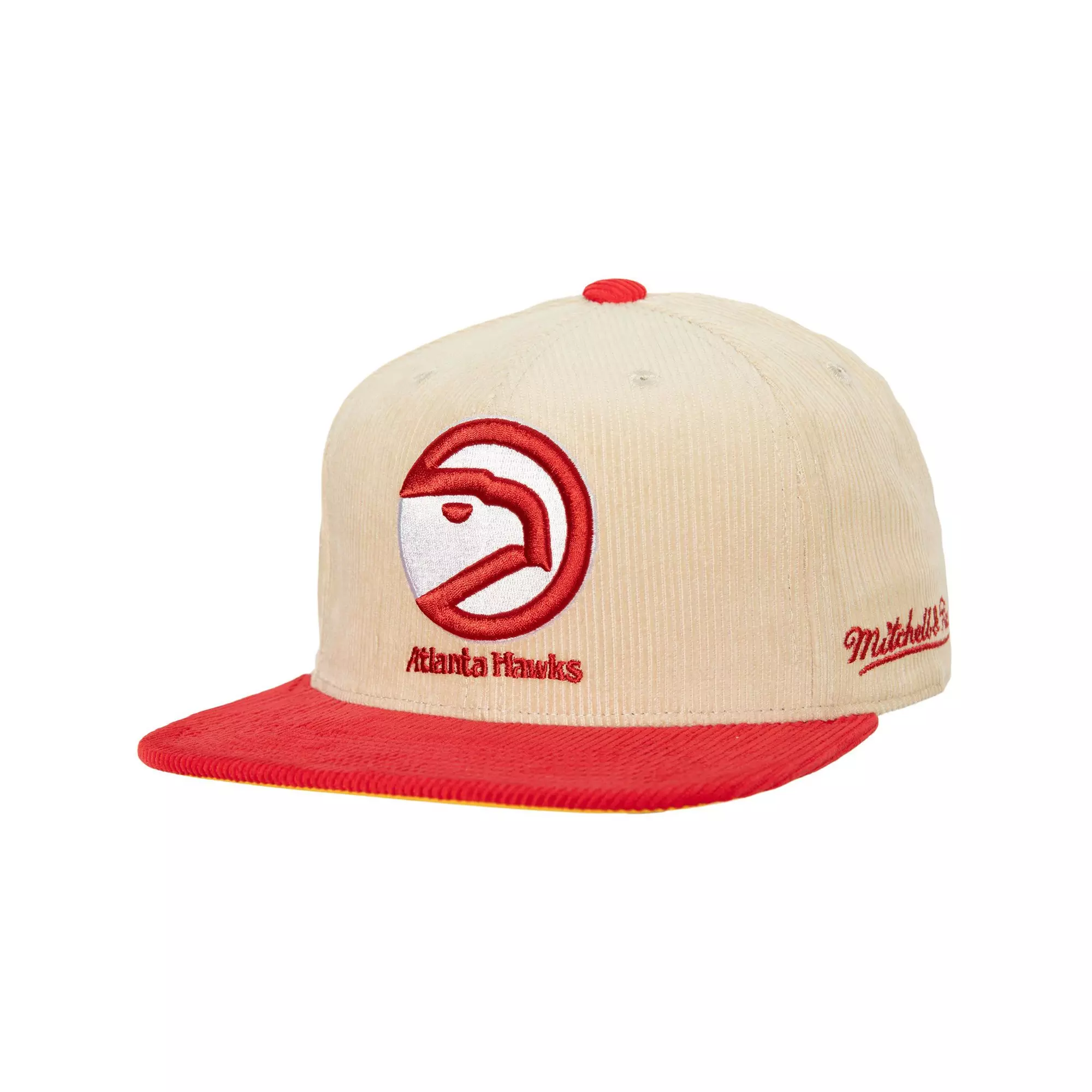 Mitchell & Ness Atlanta Hawks 2-Tone Corduroy Fitted-Off-White - OFF-WHITE