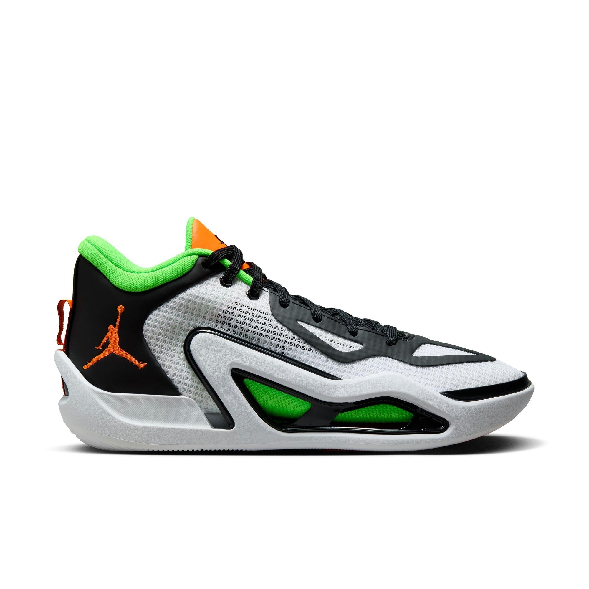 Jordan Tatum 1 "White/Total Orange/Green Strike" Men's Basketball Shoe - WHITE/TOTAL ORANGE/GREEN STRIKE Thumbnail View 1