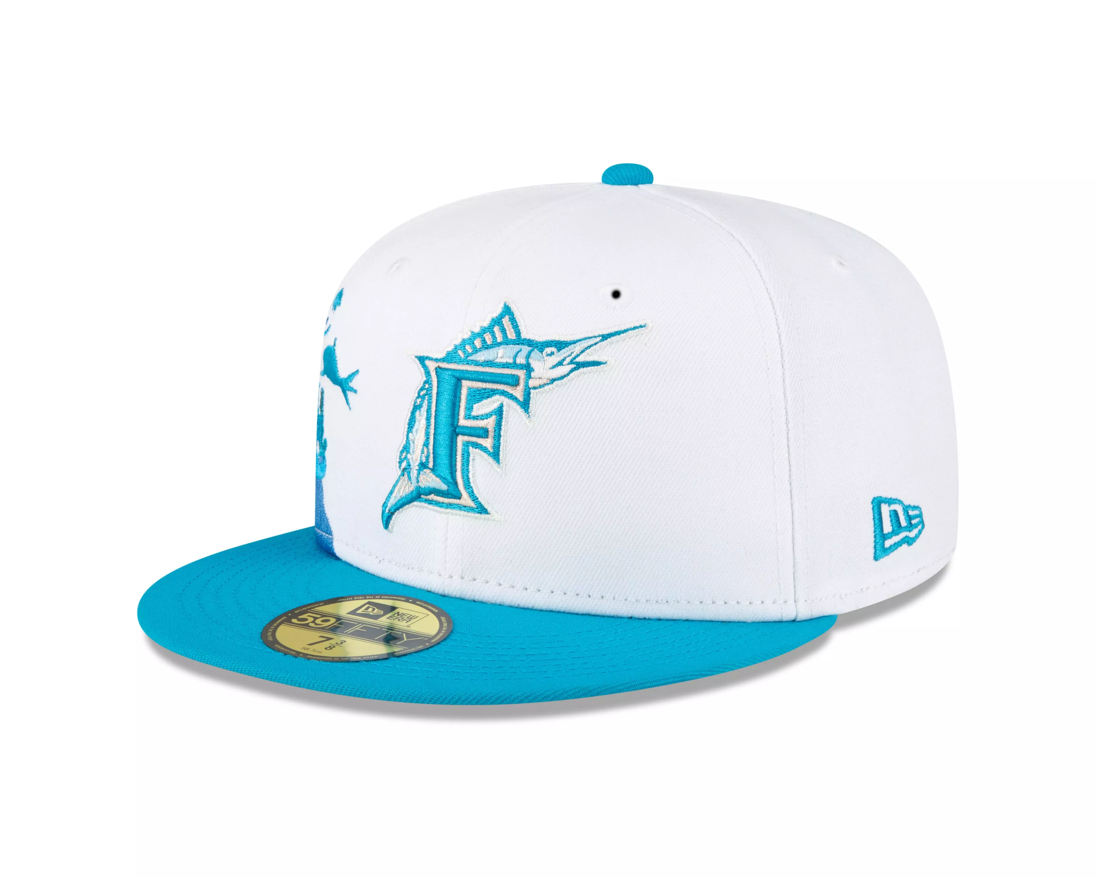 New Era Florida Marlins 59FIFTY Under the Sea Fitted Hat - WHITE