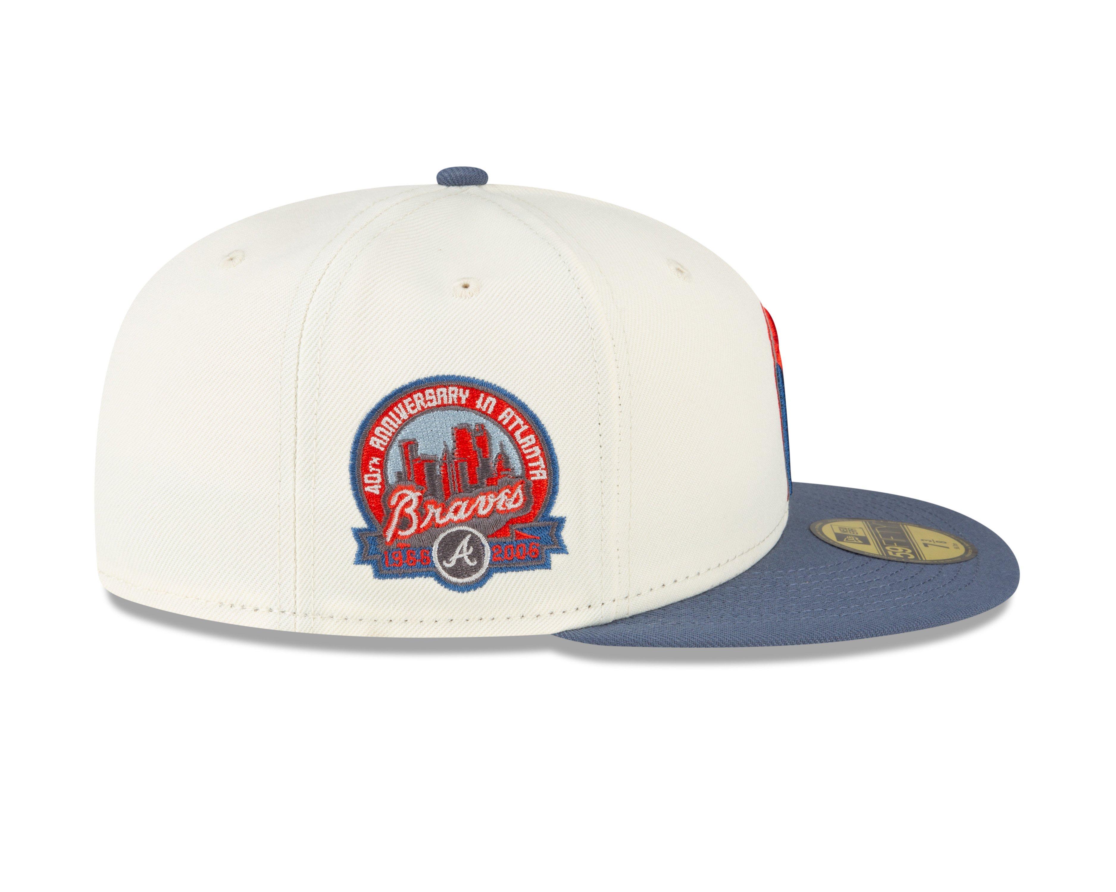 New Era Atlanta Braves 59FIFTY Tri-Color Logo Fitted White Hat