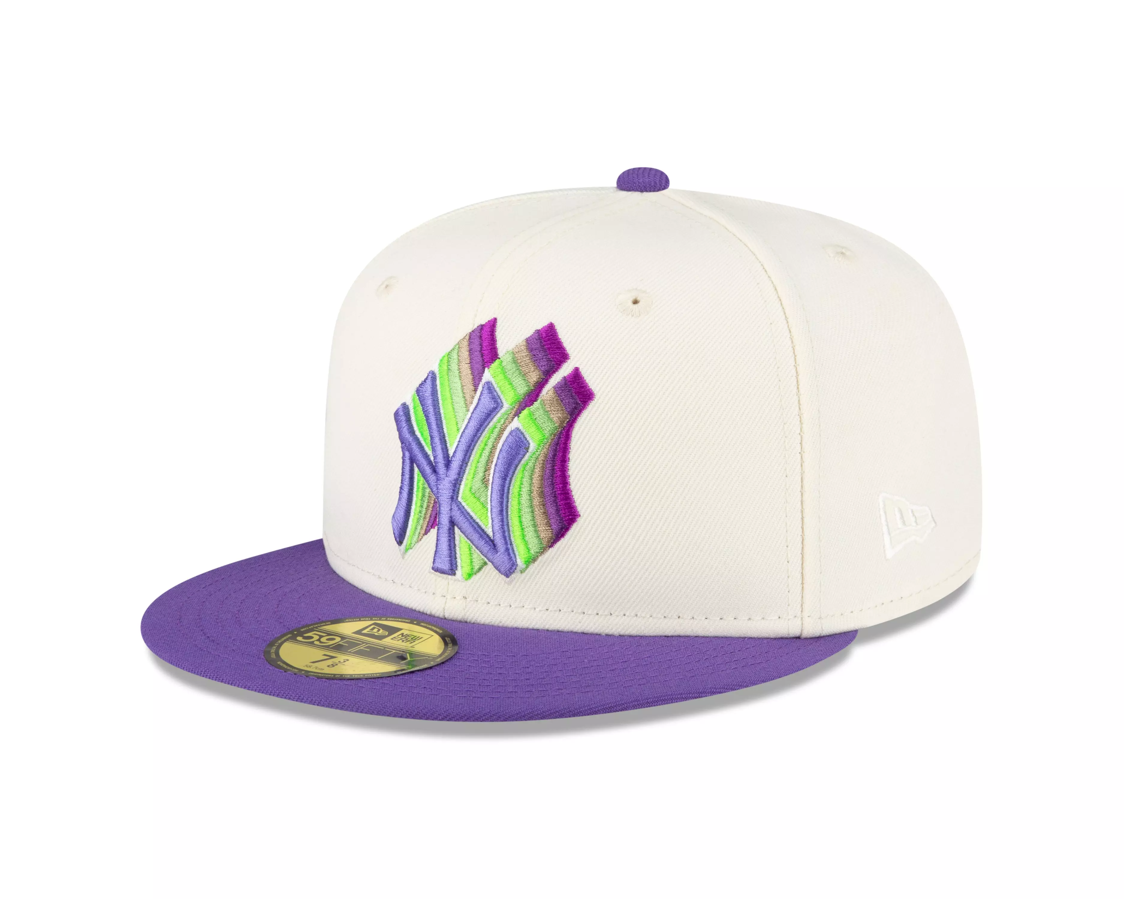 New Era New York Yankees 59FIFTY Tri-Color Logo Fitted Hat - WHITE