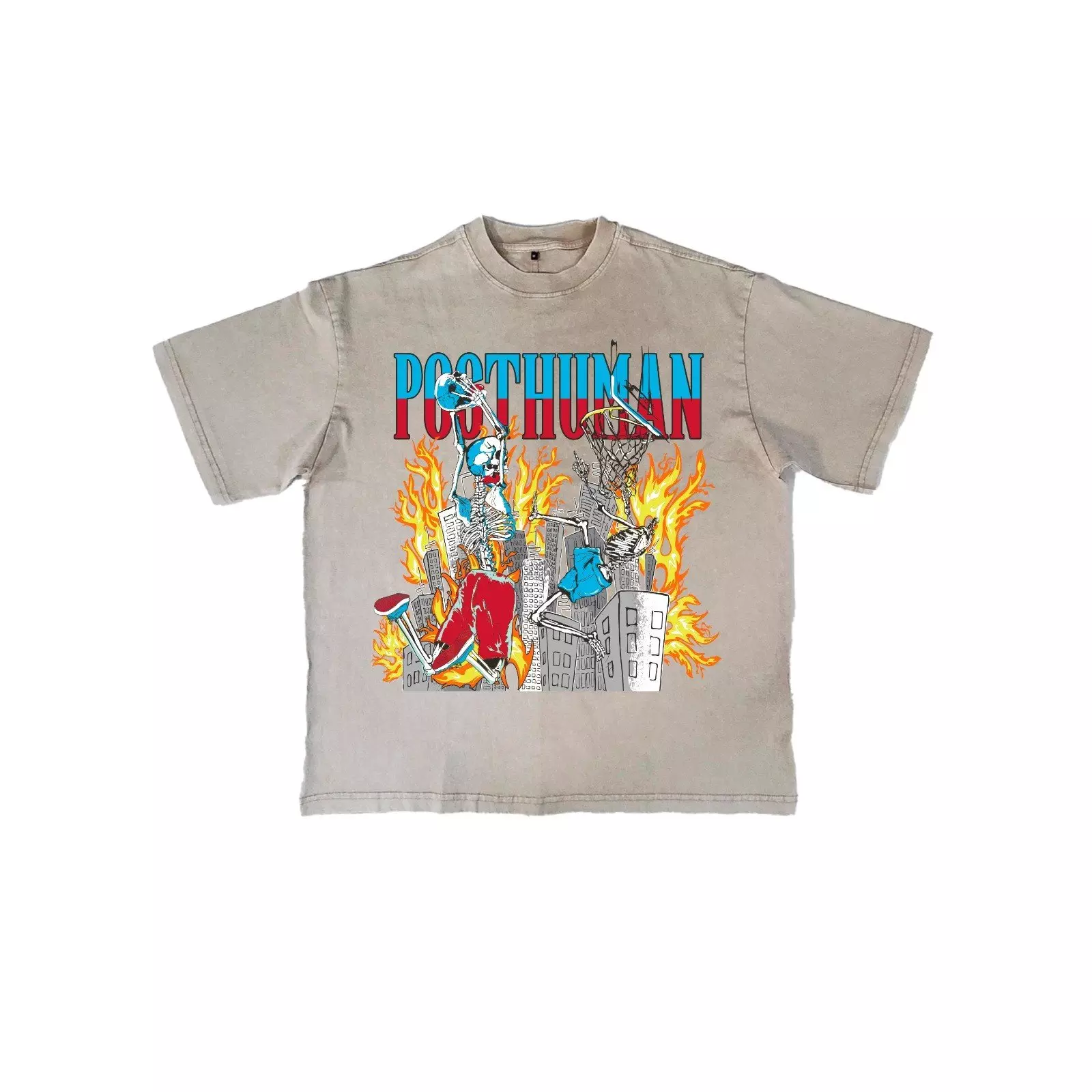 Post Human Men's Skull Dunk Tee - Cream - TAN
