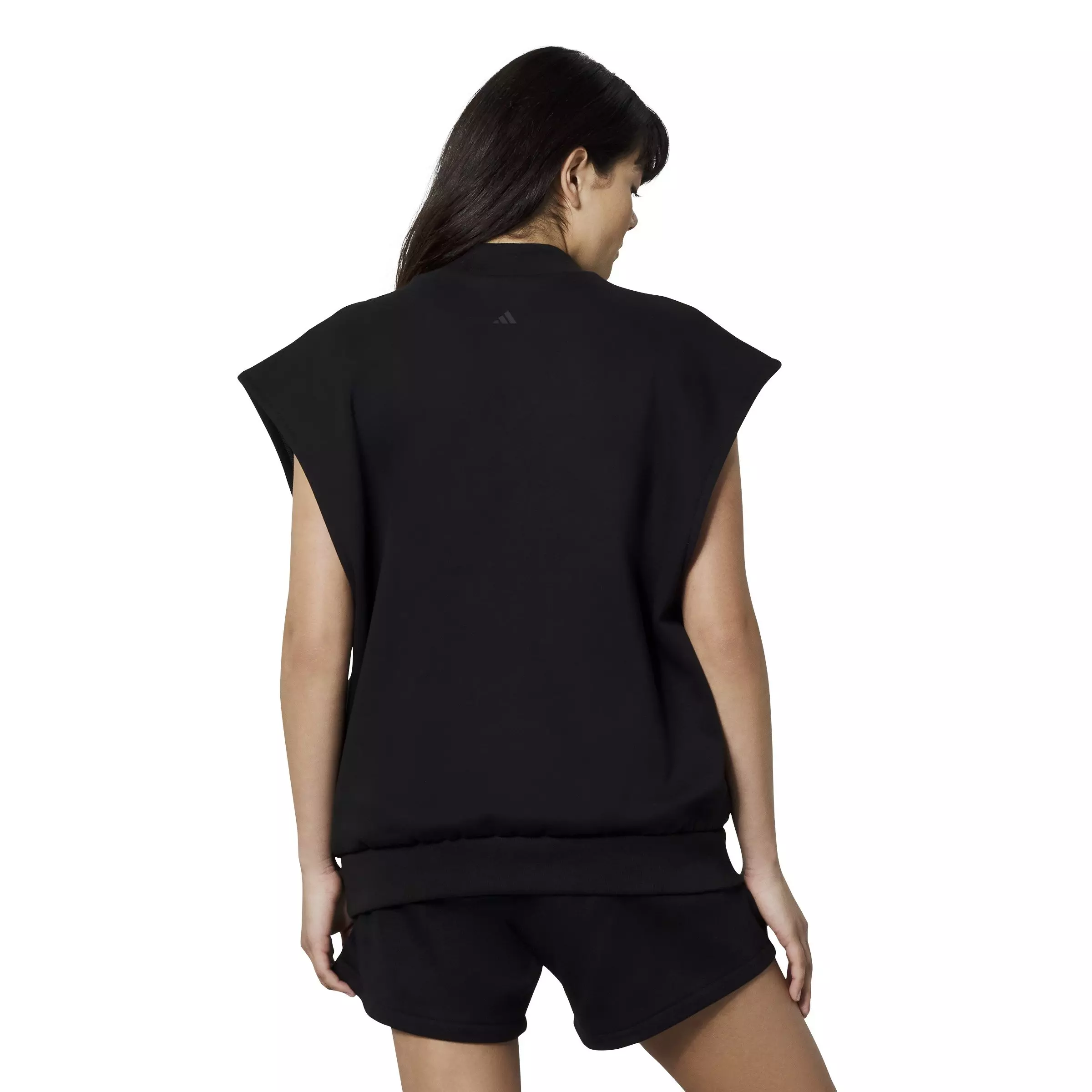 adidas Unisex Basketball Sleeveless Sweatshirt - Black/Talc - BLACK