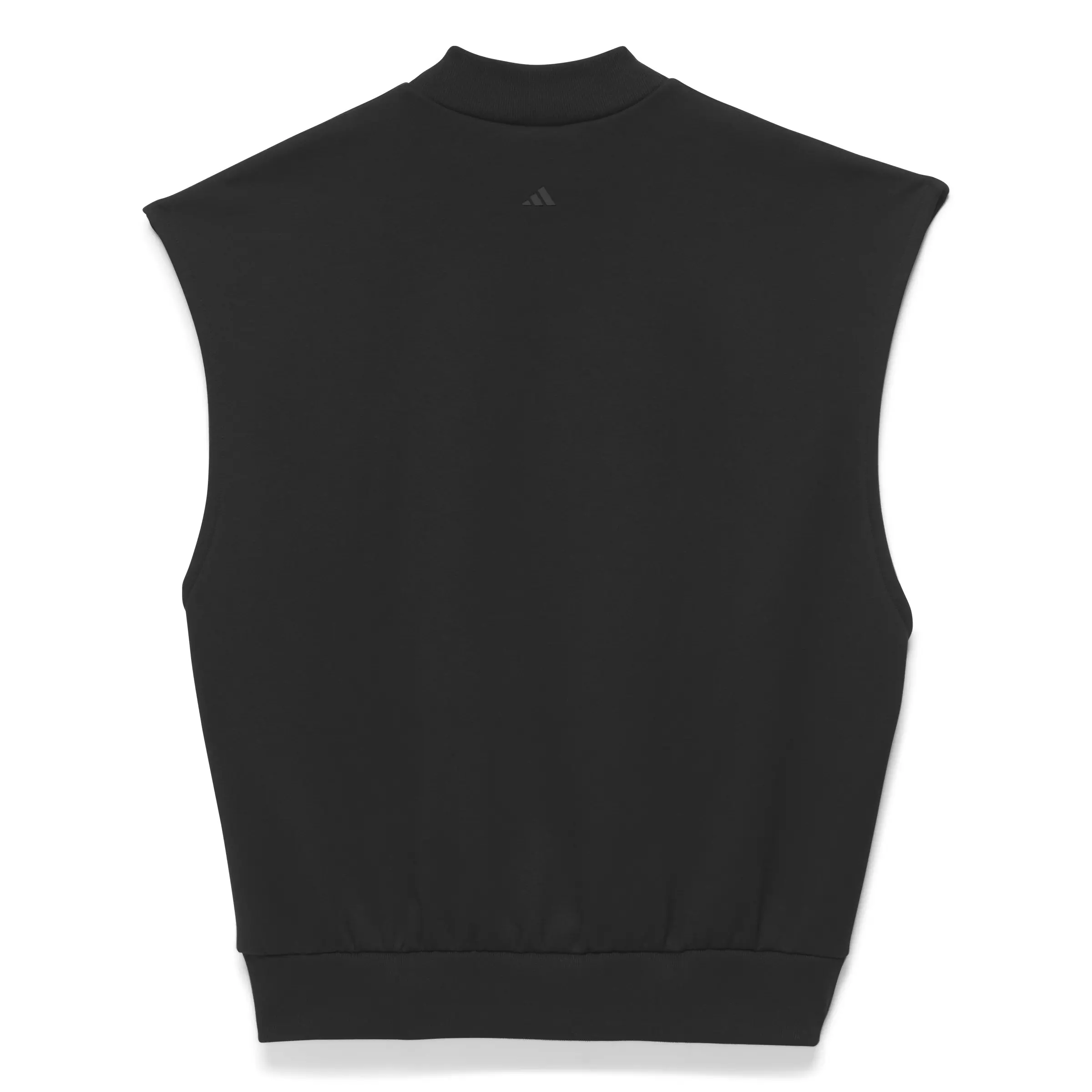 adidas Unisex Basketball Sleeveless Sweatshirt - Black/Talc - BLACK