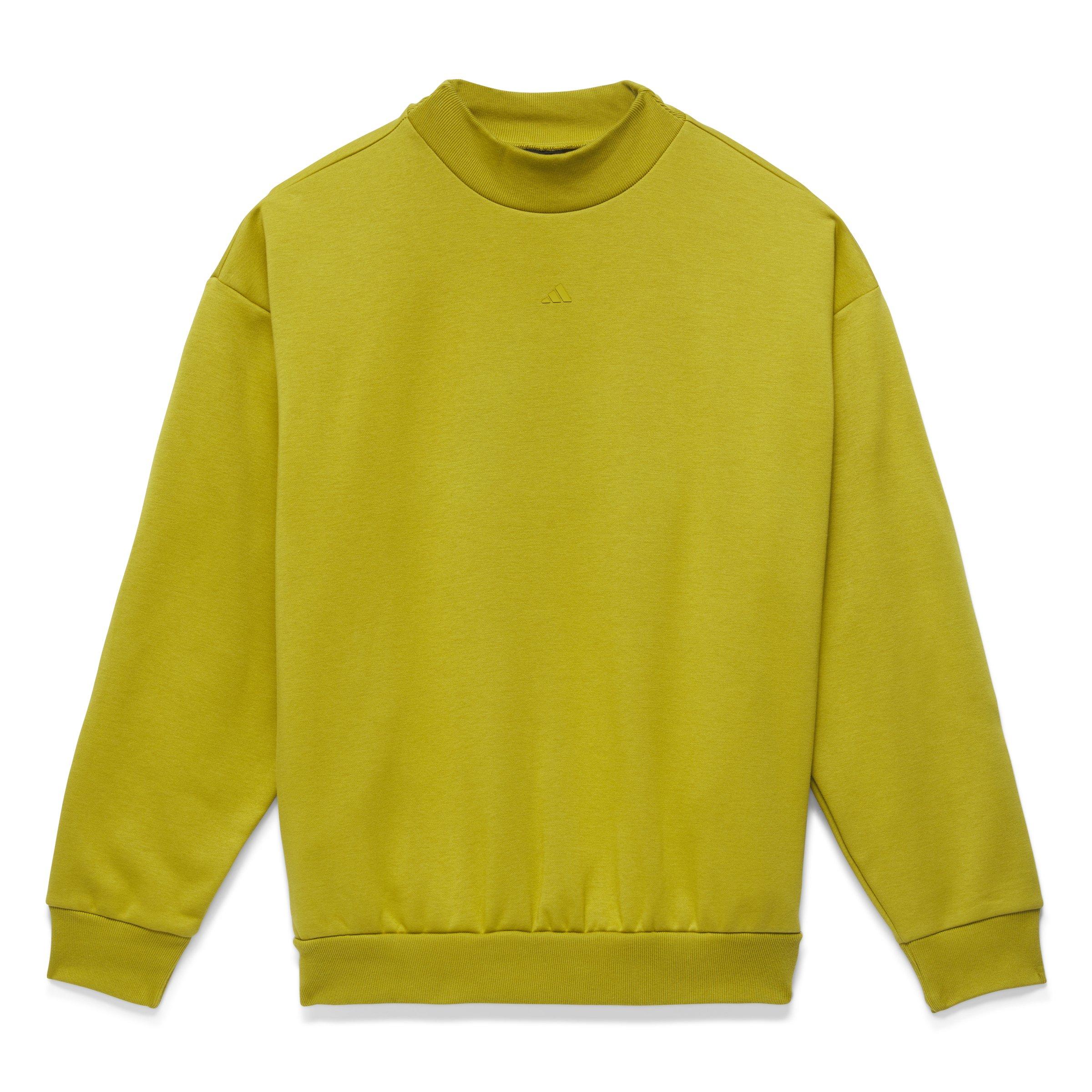 adidas Unisex Basketball Crew Sweatshirt - Pulse Olive - GREEN Thumbnail View 4
