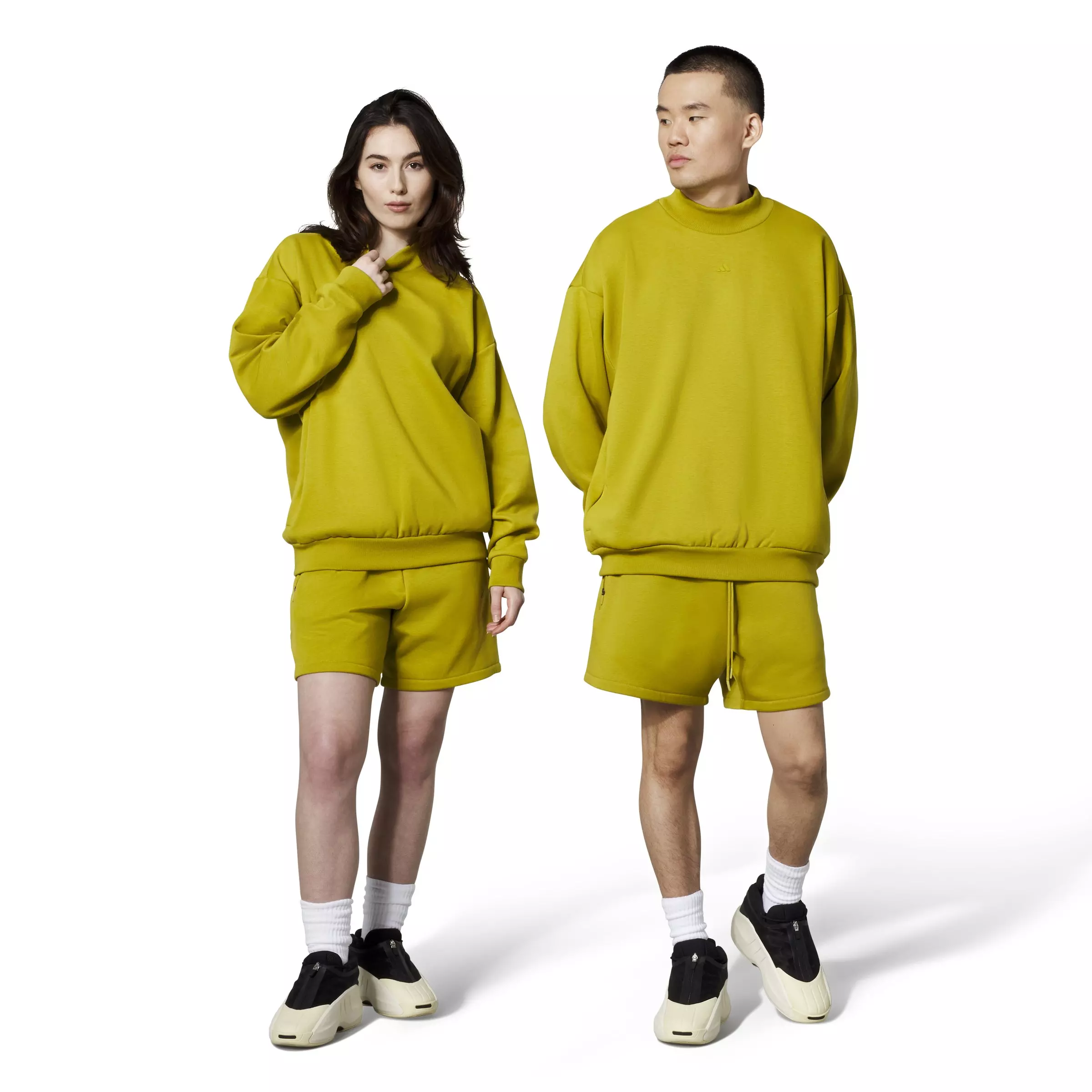 adidas Unisex Basketball Crew Sweatshirt - Pulse Olive - GREEN