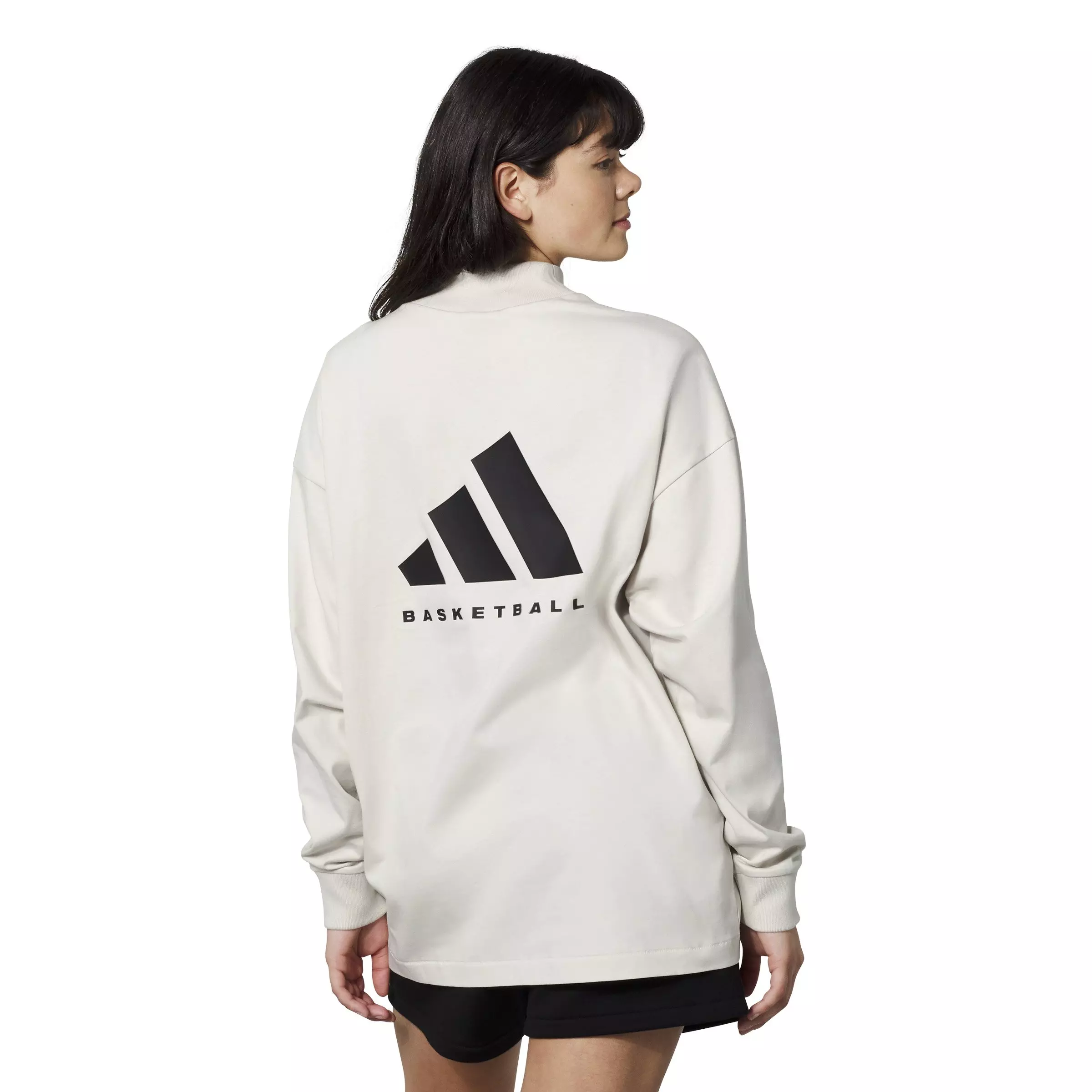 adidas Unisex Basketball Long-Sleeve Top - Talc - OFF-WHITE