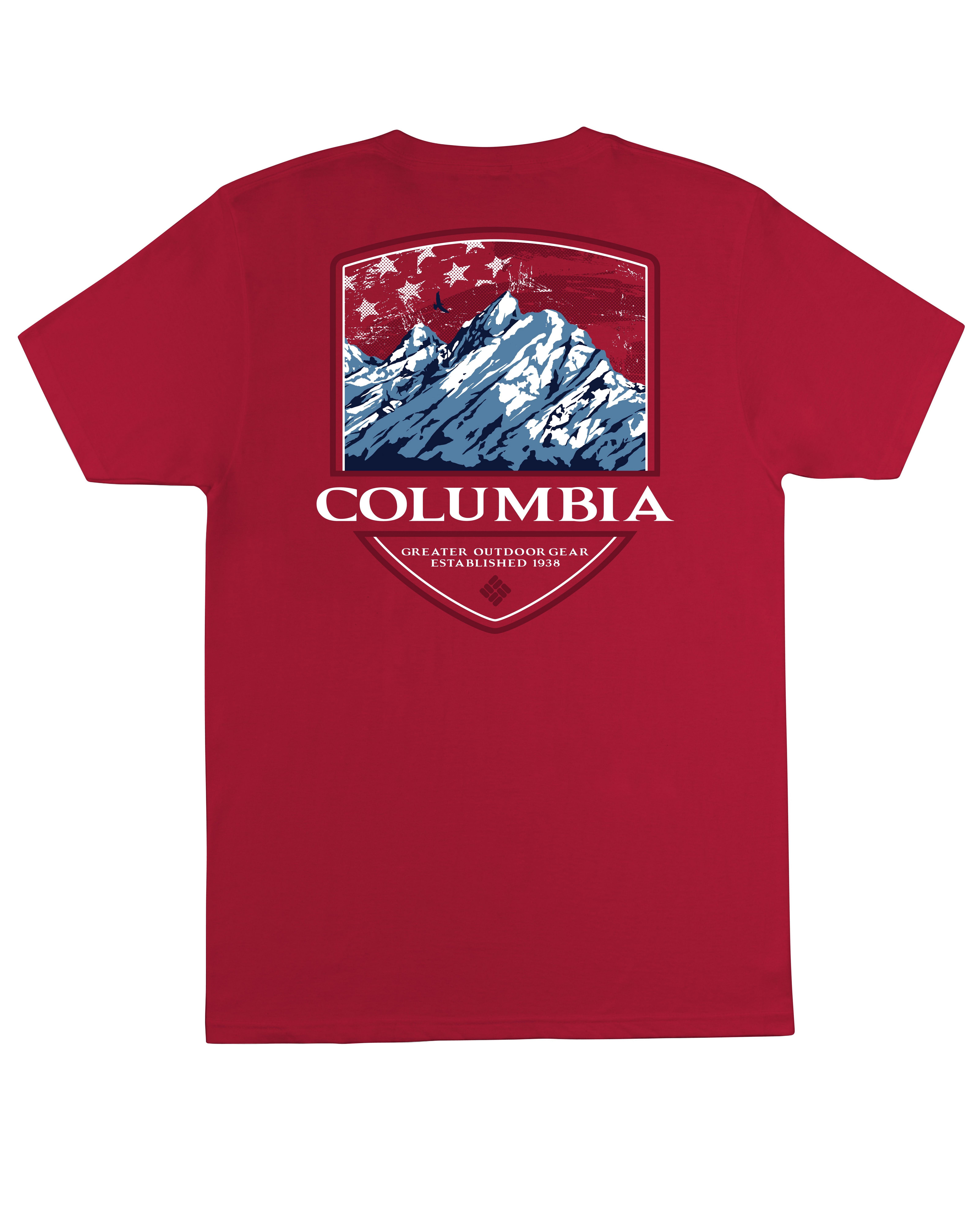 Columbia Men's Americana Mountain Tee-Red - RED Thumbnail View 1