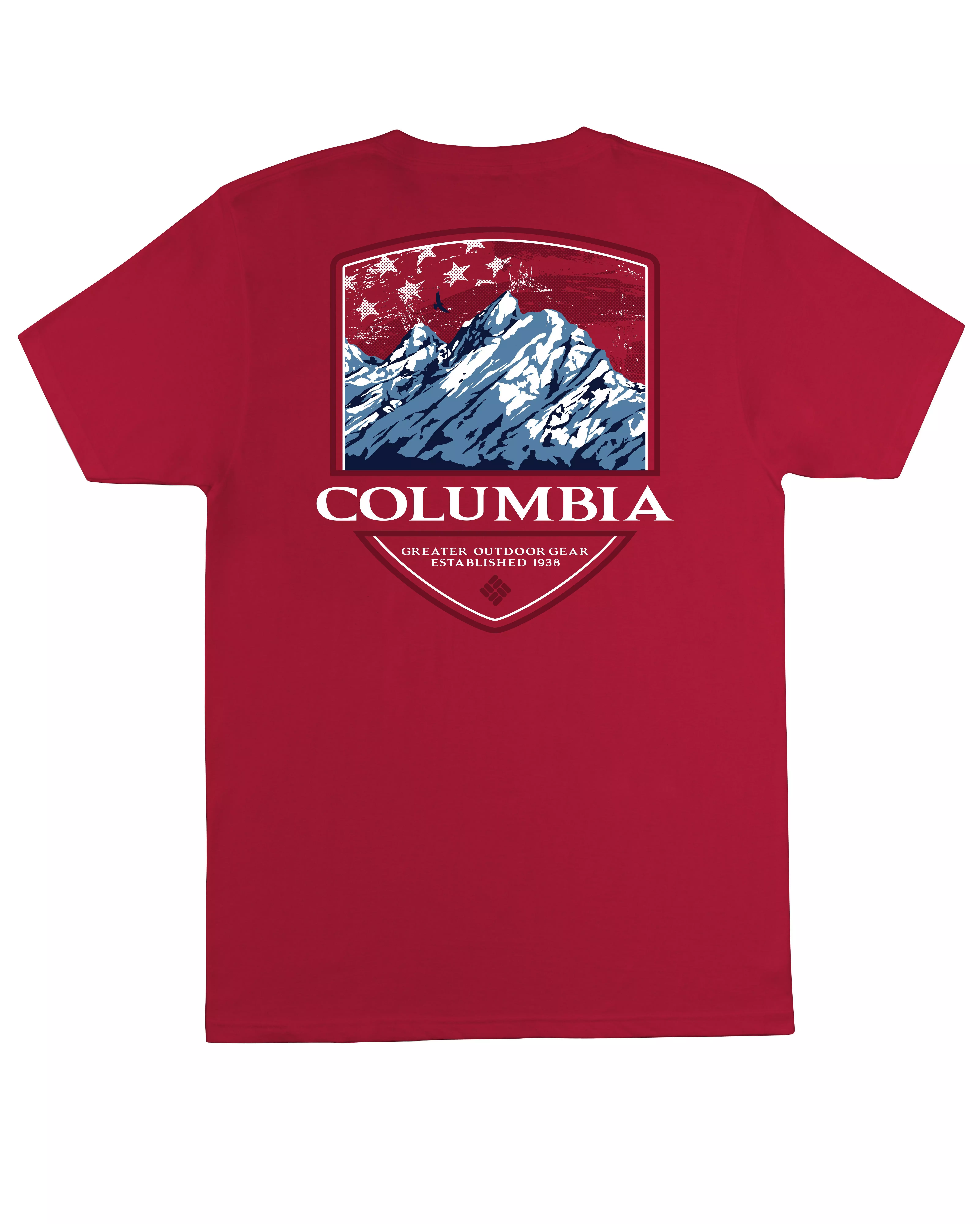 Columbia Men's Americana Mountain Tee-Red - RED