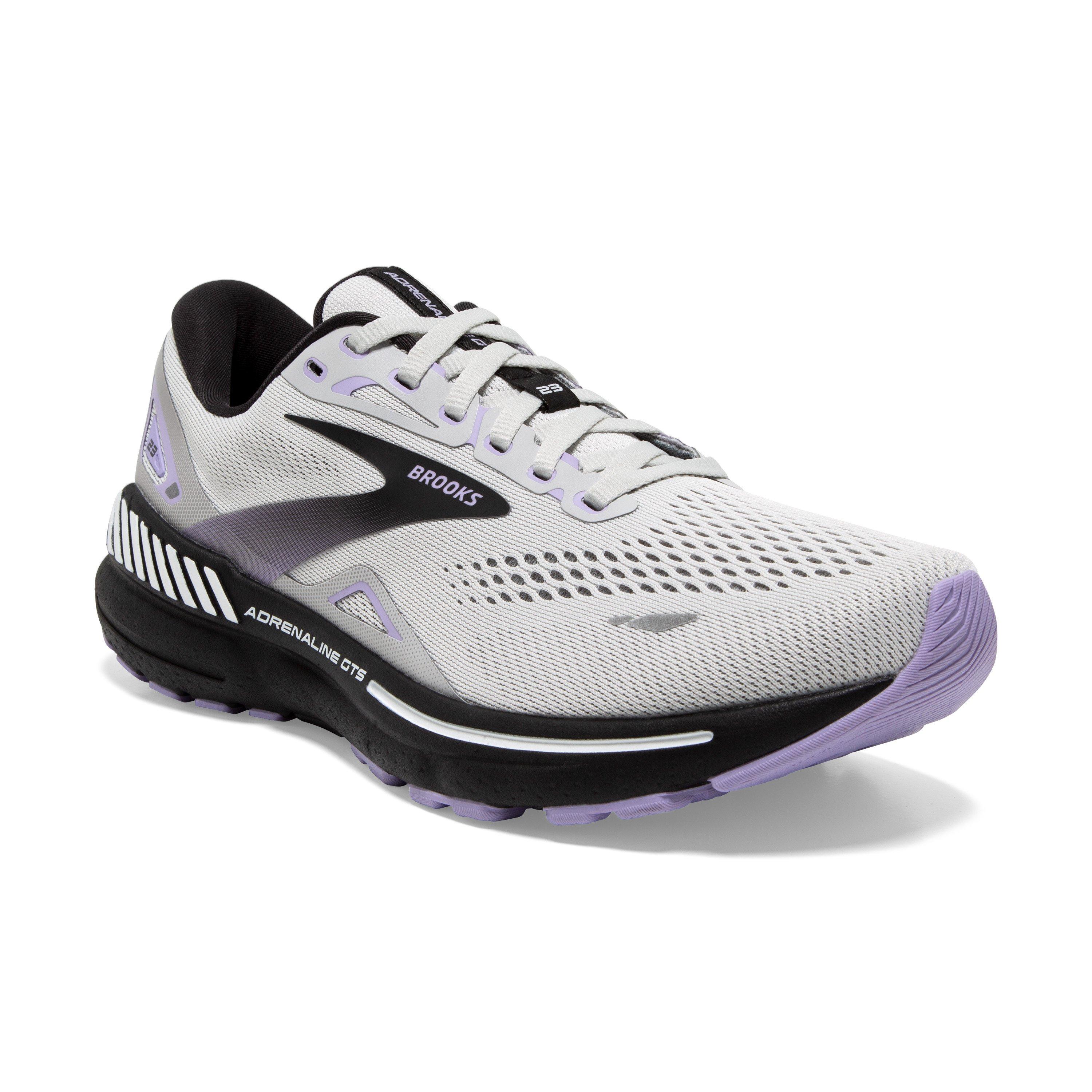 Brooks Adrenaline GTS 23 "Grey/Black/Purple" Women's Running Shoe - GREY Thumbnail View 3