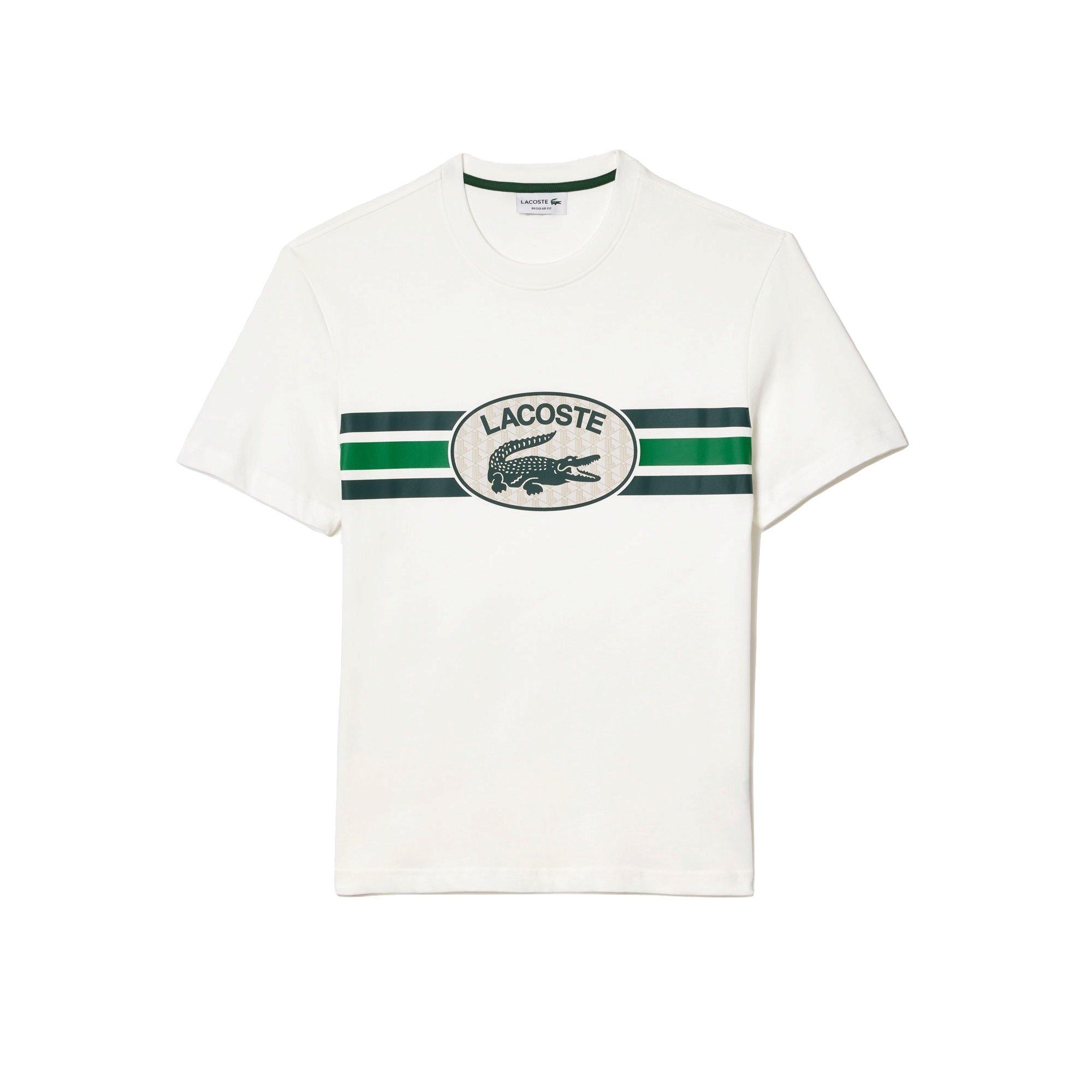 Lacoste Men's Monogram Tee - White - WHITE