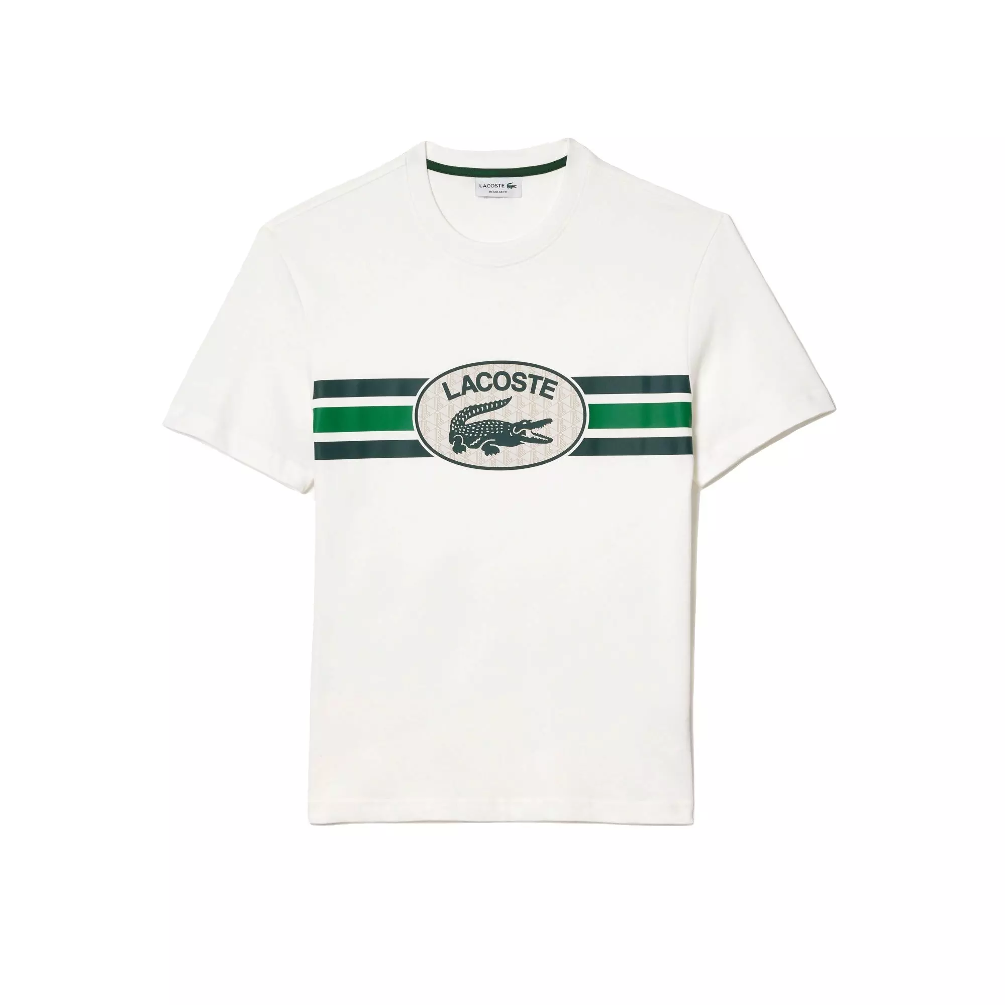 Lacoste Men's Monogram Tee - White - WHITE