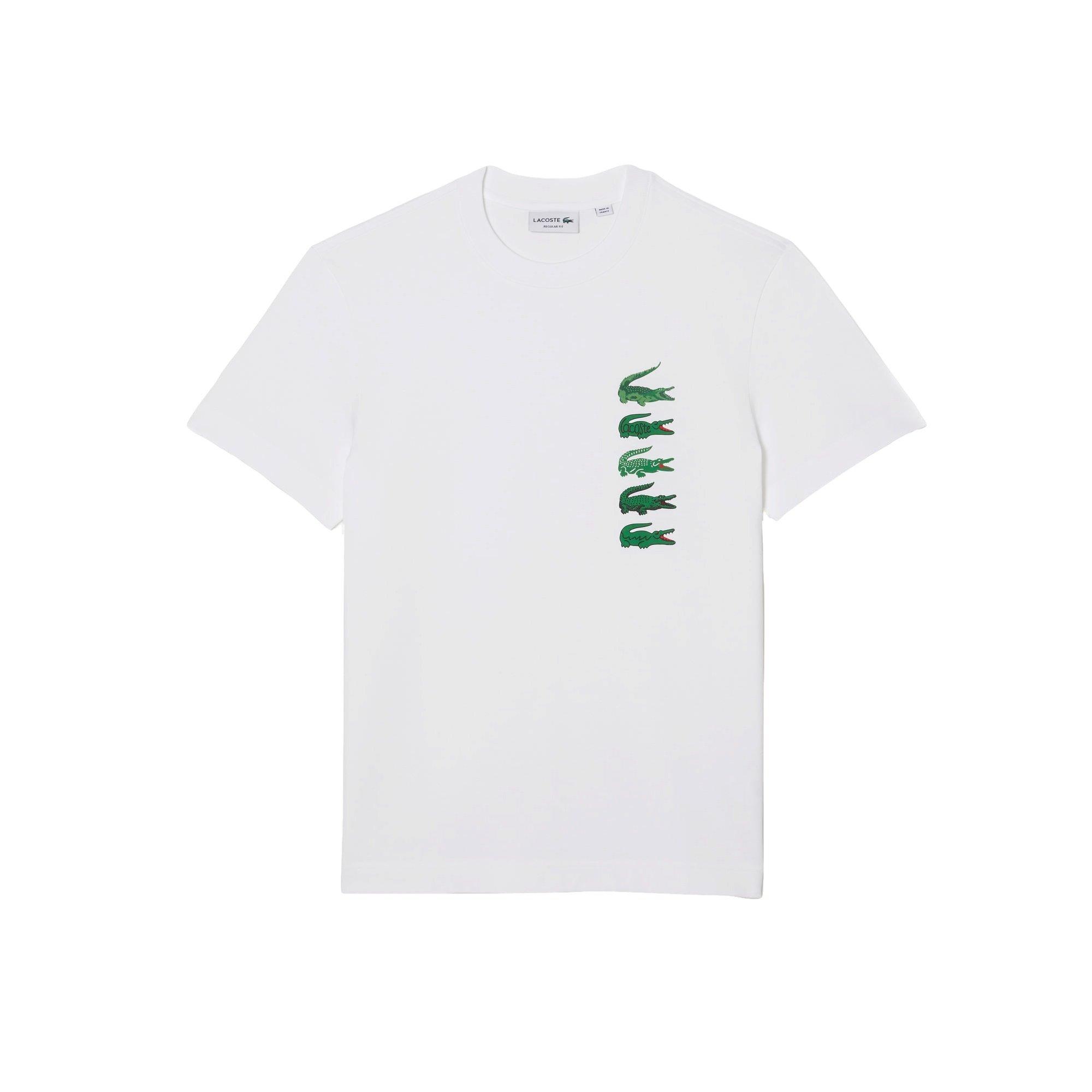 Lacoste Men's Timeline Logo Tee - White - WHITE