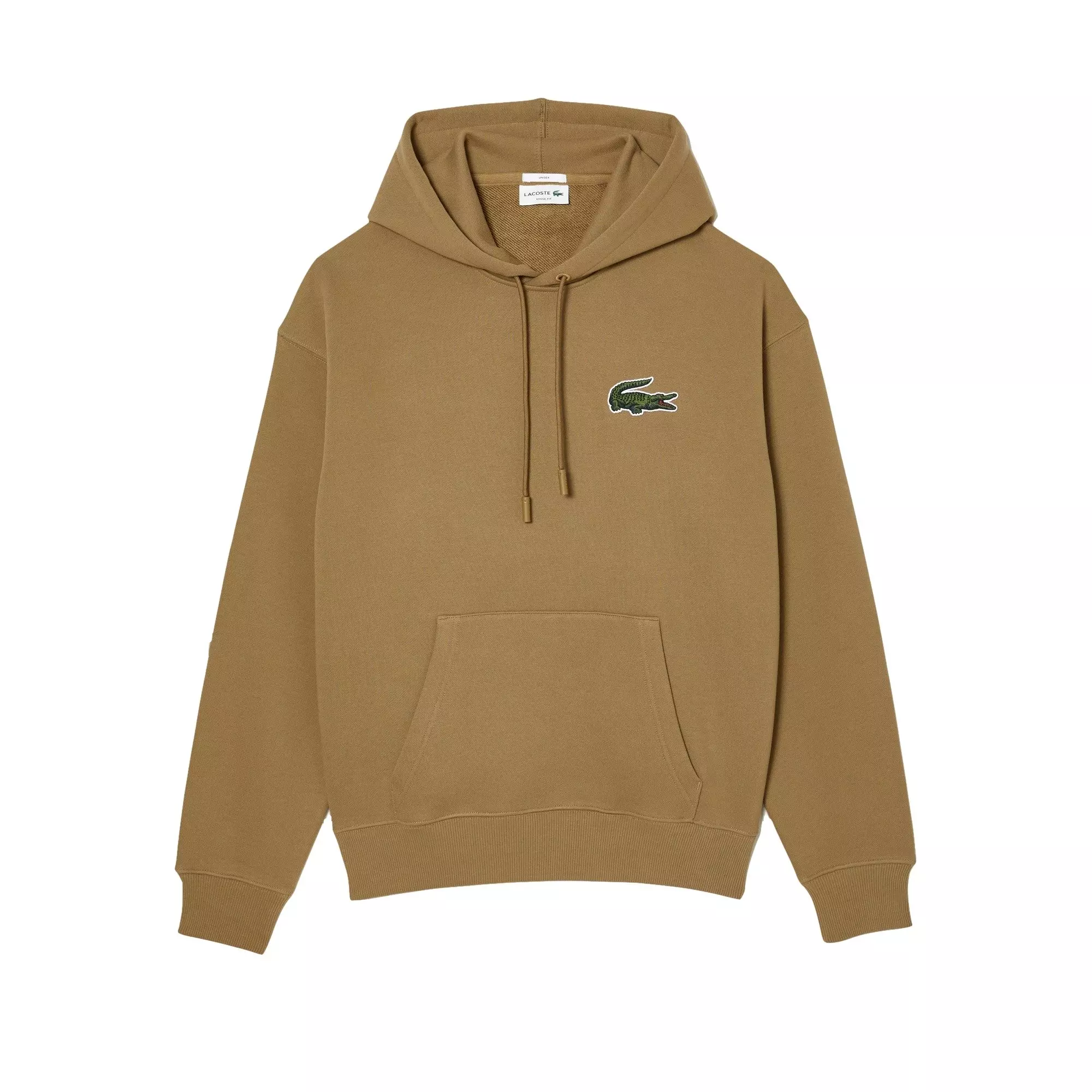 Lacoste Men's Croc Patch Pullover Hoodie-Brown - BROWN