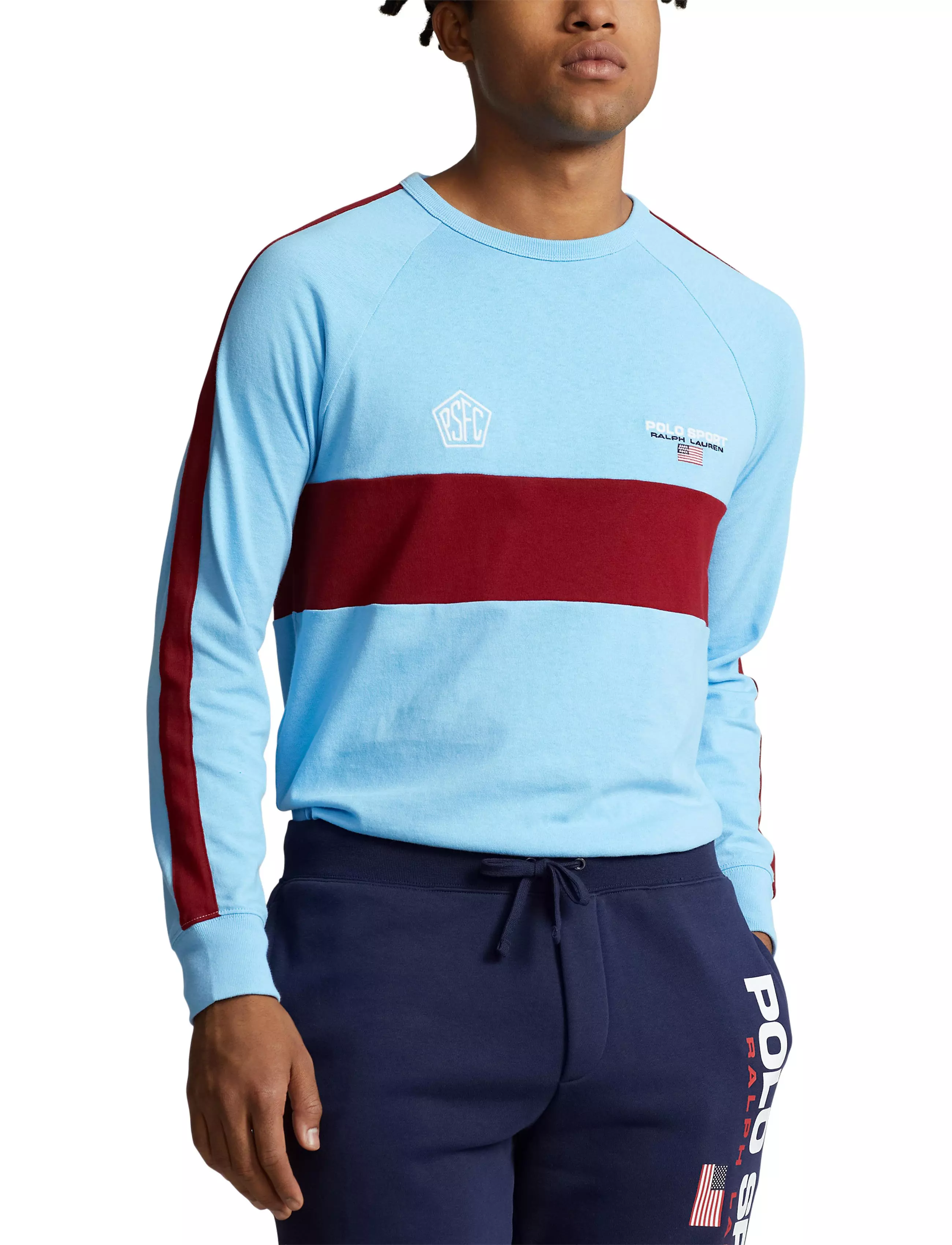 Polo Men's Sport Rugby Long-Sleeve Knit - LT BLUE