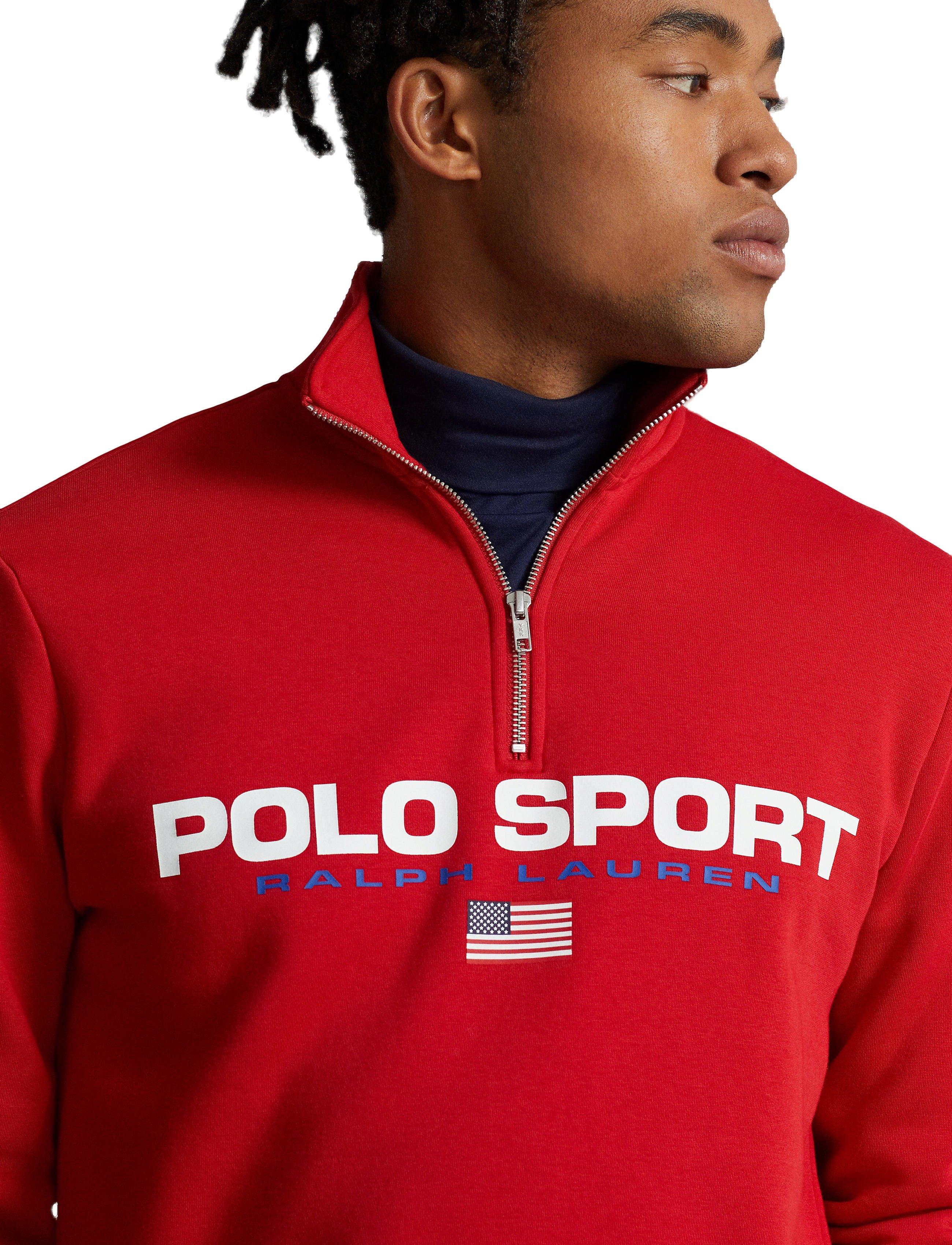 Polo Sport 1/2-Zip Fleece Men's Burgundy Jacket