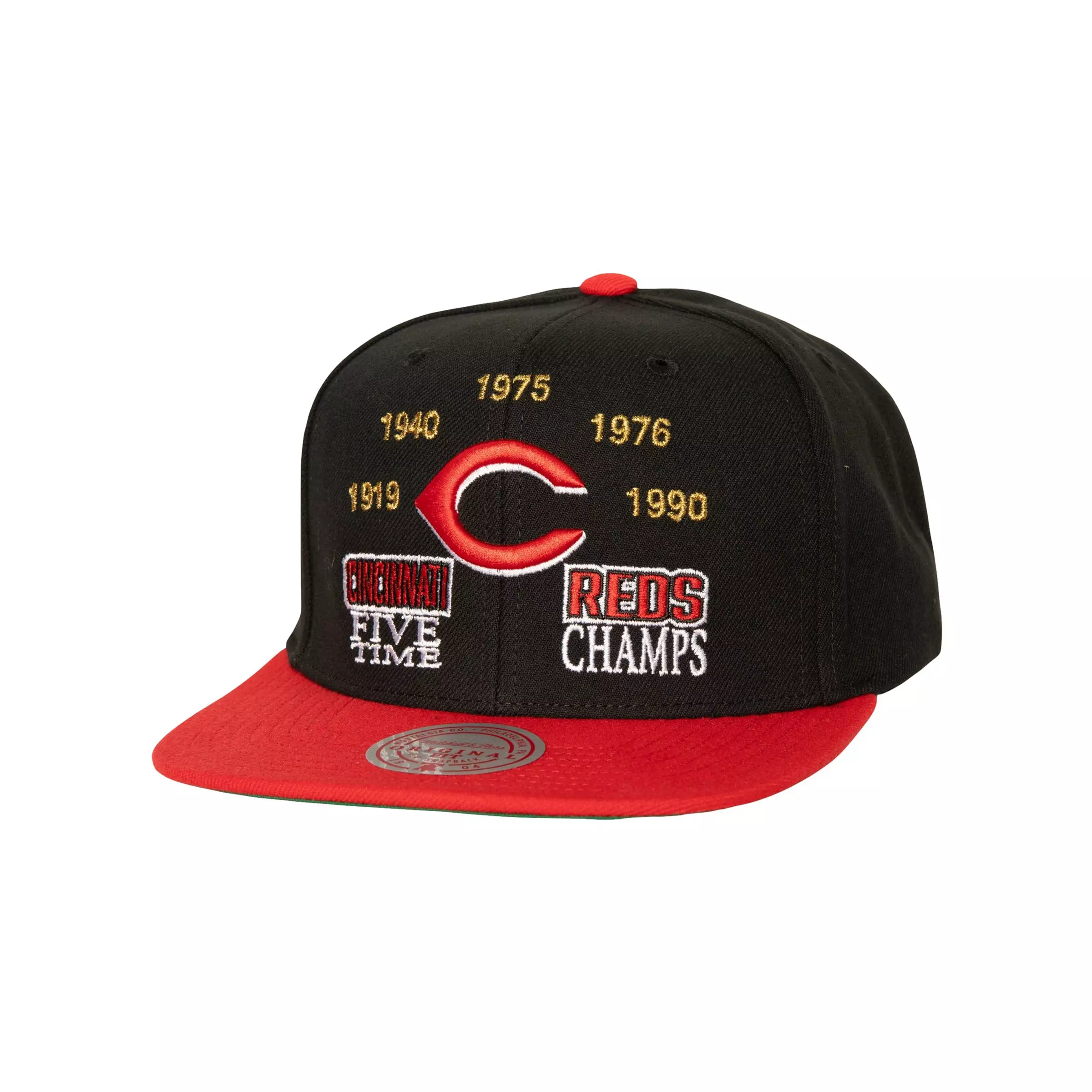 Mitchell & Ness Cincinnati Reds Champ is Here Snapback - BLACK/RED