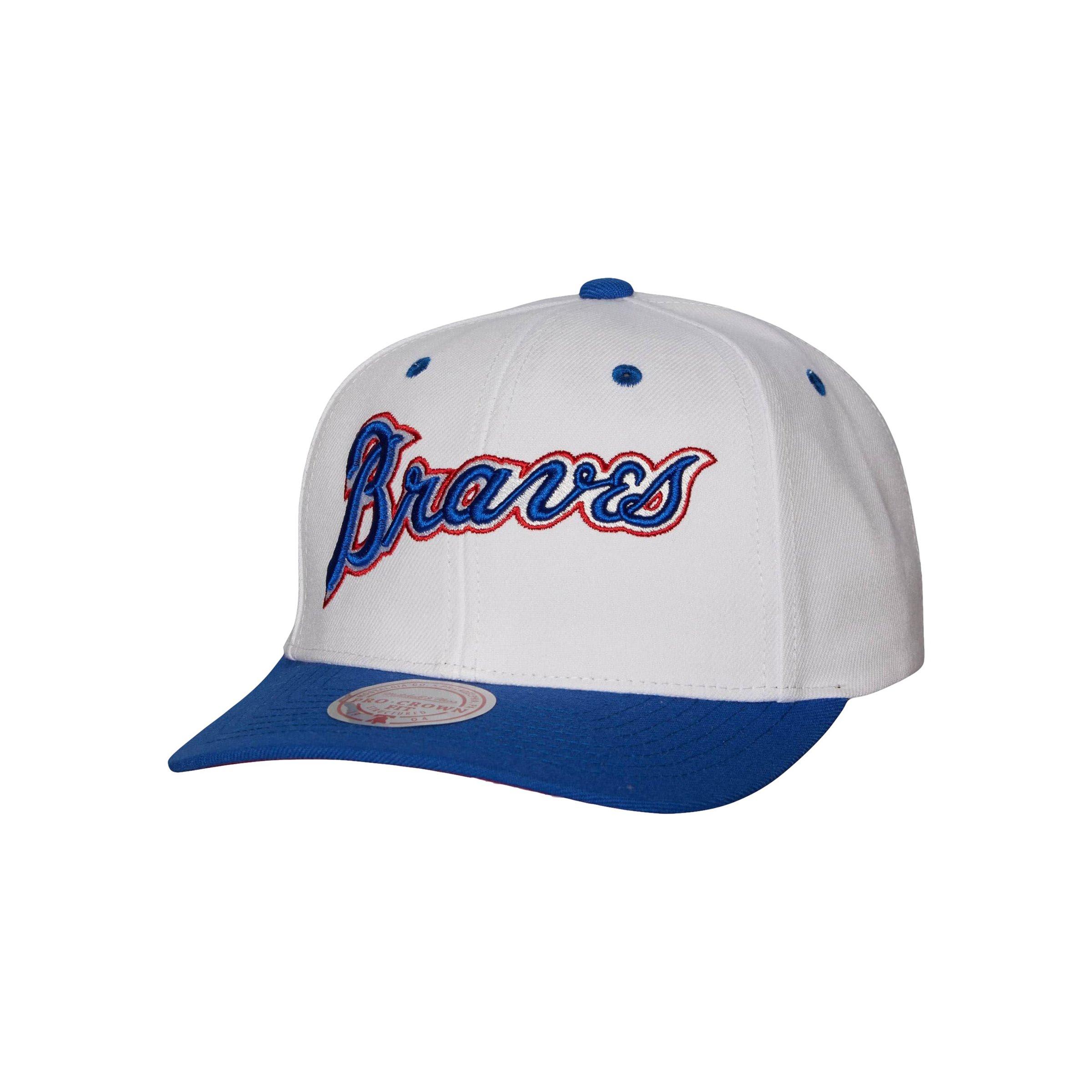 Atlanta Braves Cooperstown Off White Mitchell & Ness Evergreen Trucker Snapback