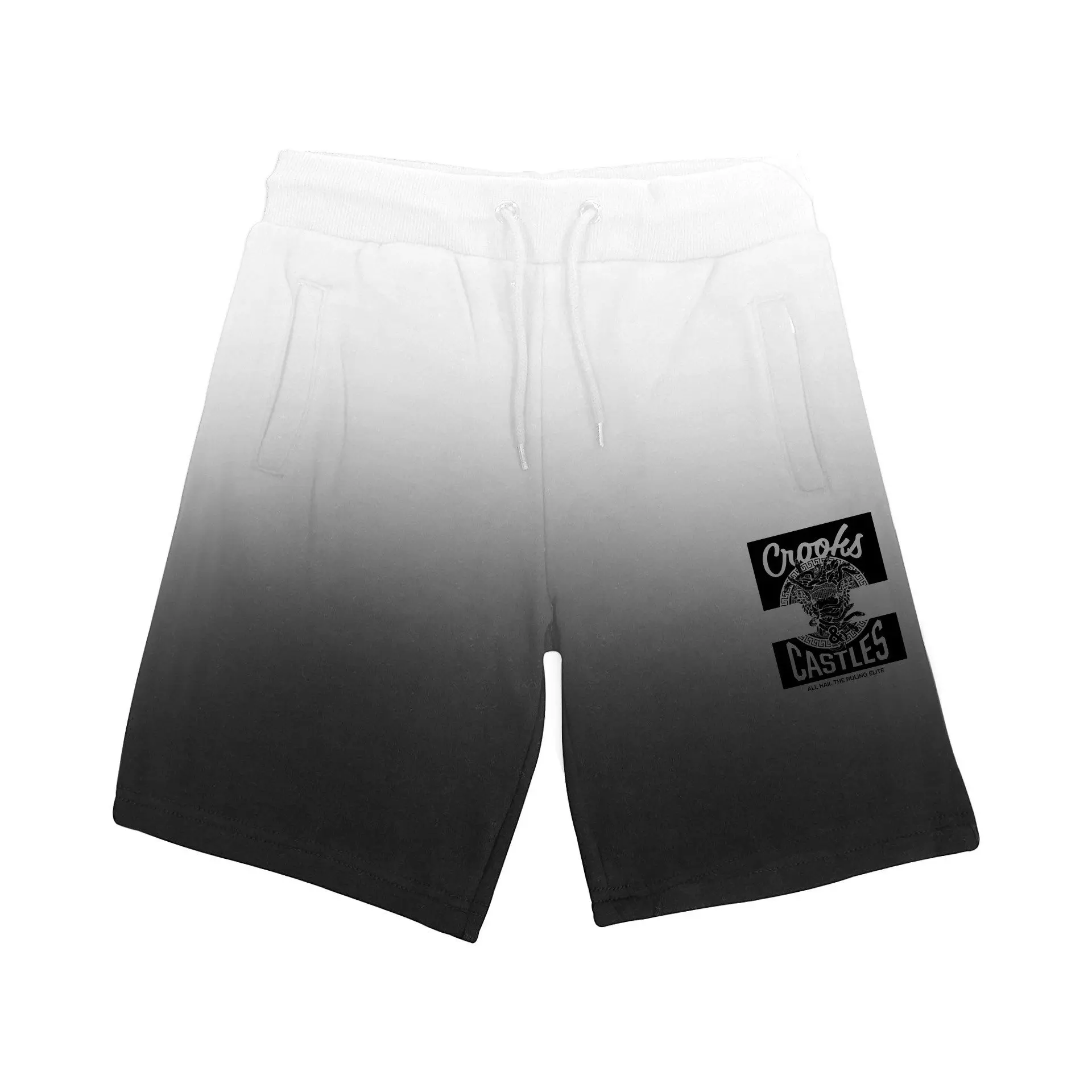 Crooks And Castles Men's Medusa Dip Dye Shorts - BLACK
