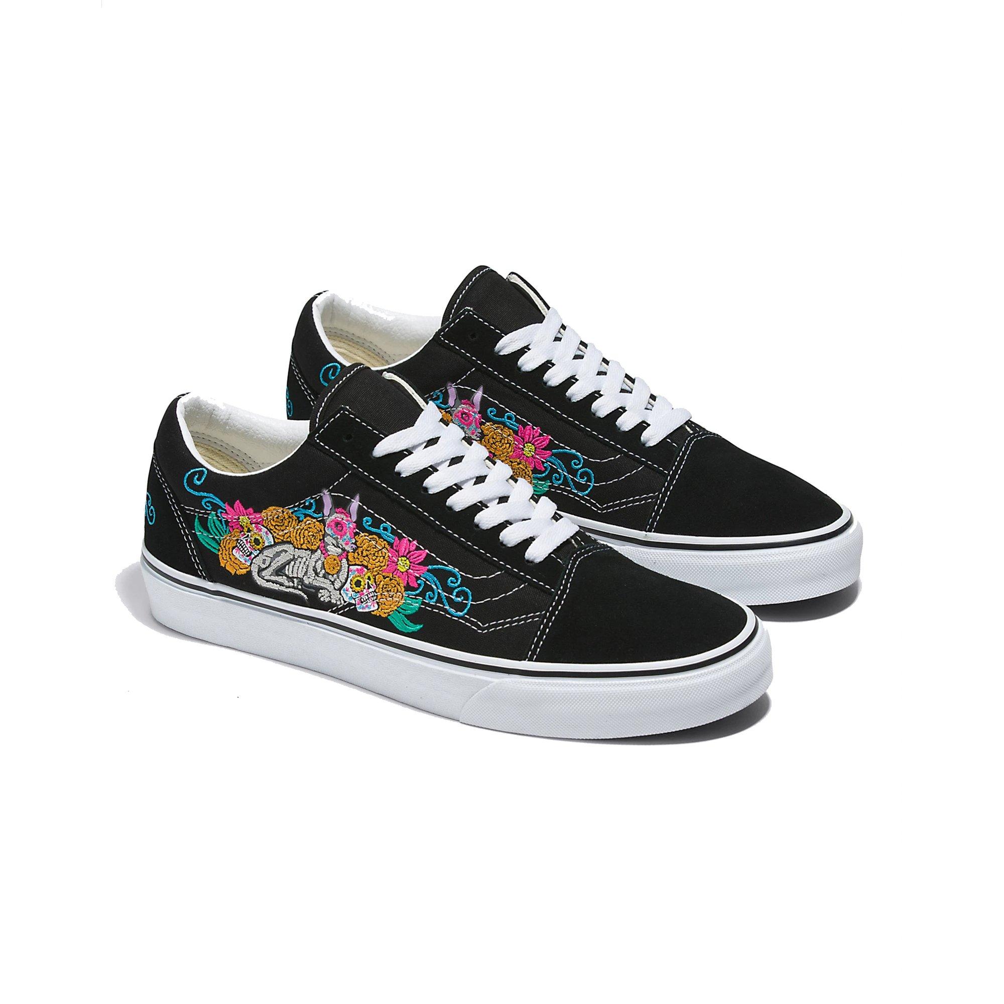 Vans Old Skool "Dia De Los Muertos" Unisex Shoe - BLACK/WHITE Thumbnail View 3
