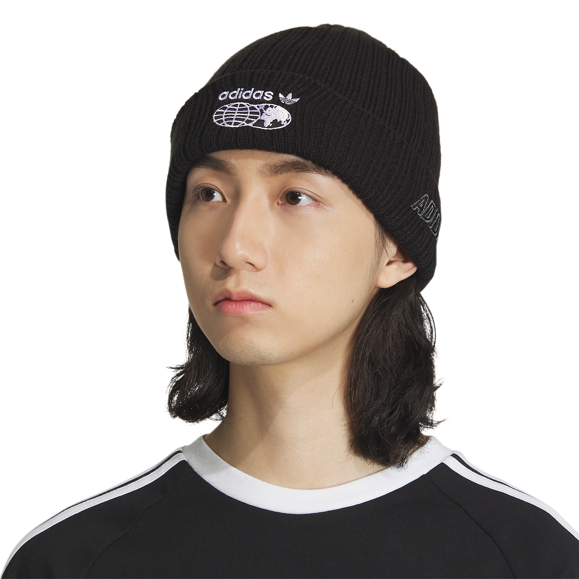 adidas Worldwide Trefoil Beanie - BLACK/WHITE Thumbnail View 1