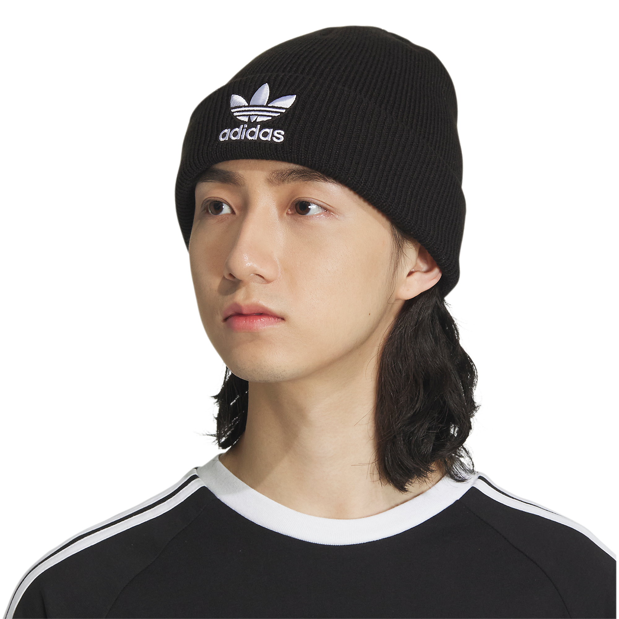 adidas Trefoil Beanie-Black/White - BLACK/WHITE Thumbnail View 1