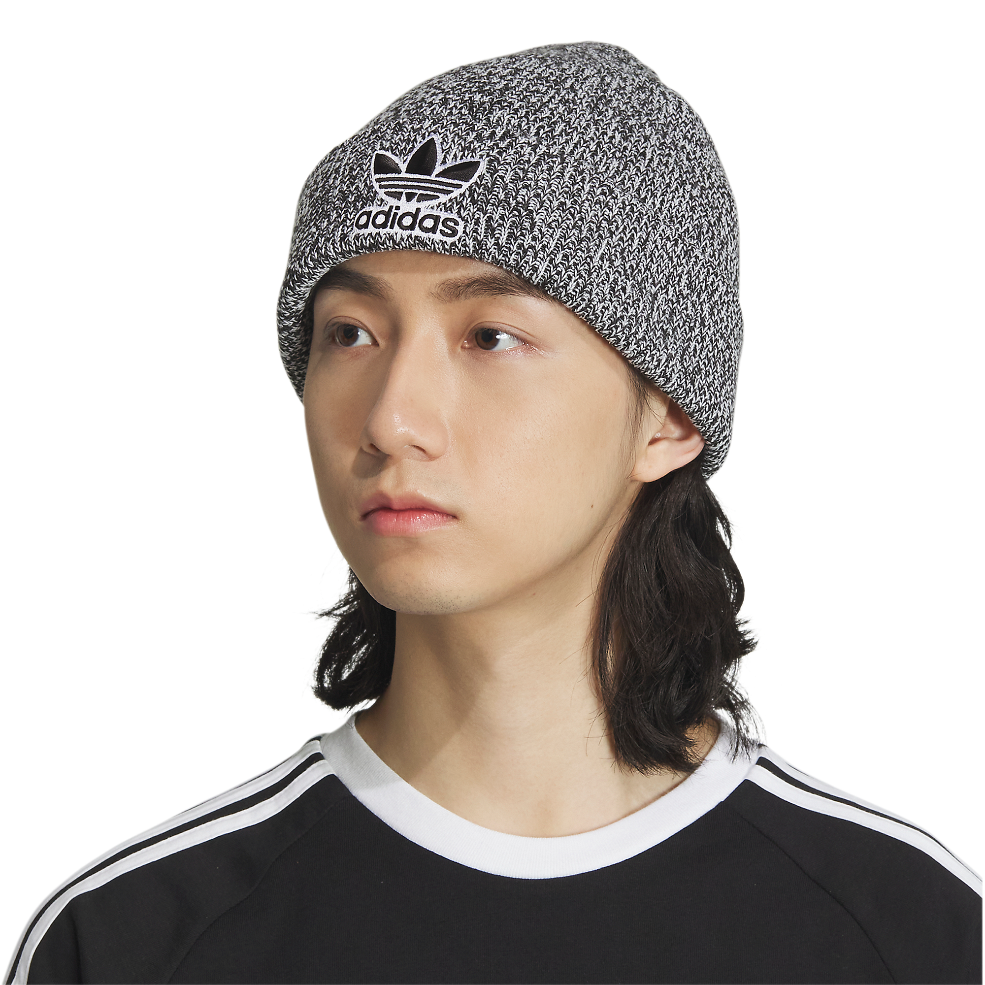 adidas Originals Trefoil Beanie-Black/White - BLACK/WHITE Thumbnail View 1