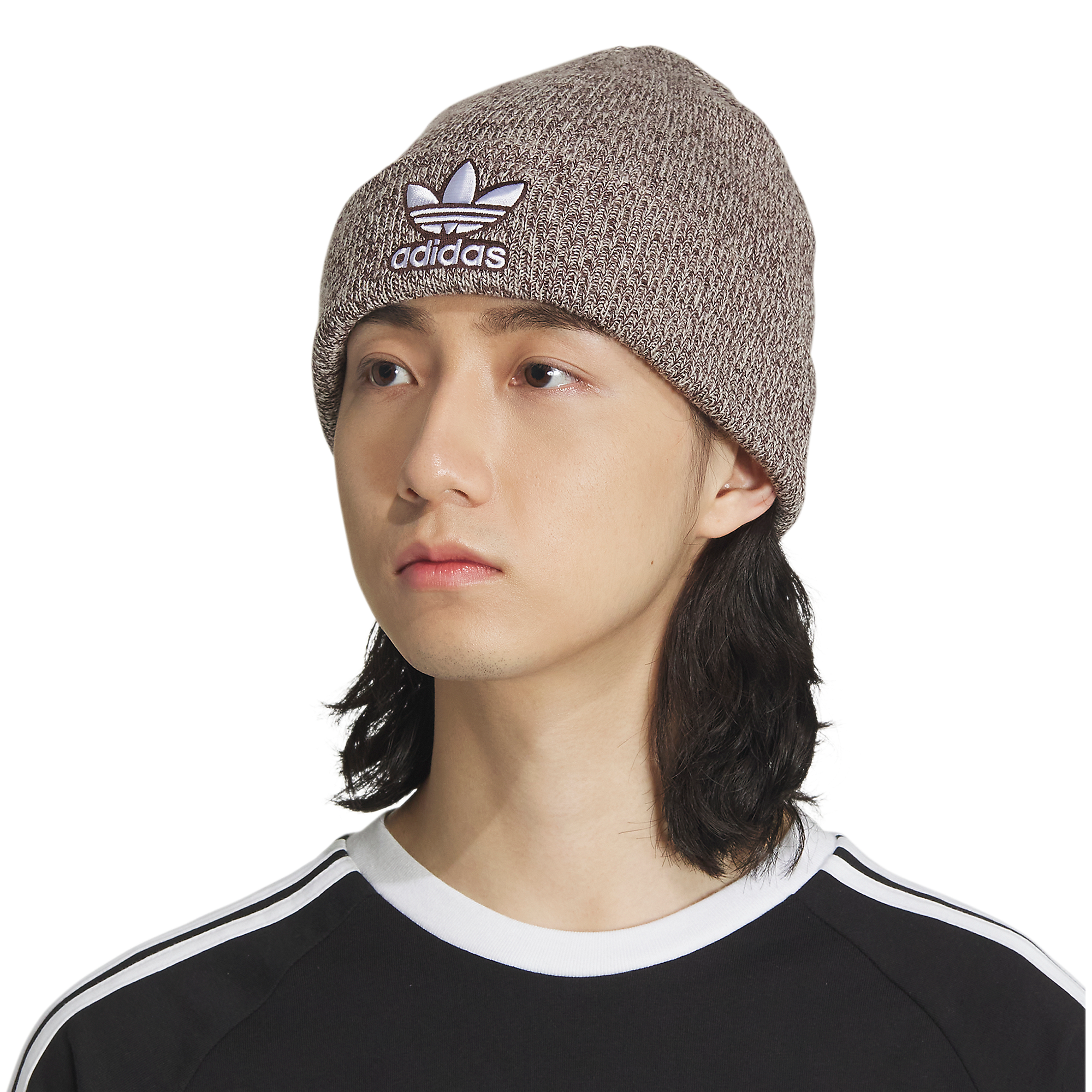 adidas Trefoil Men's Knit Acrylic Beanie - Beige