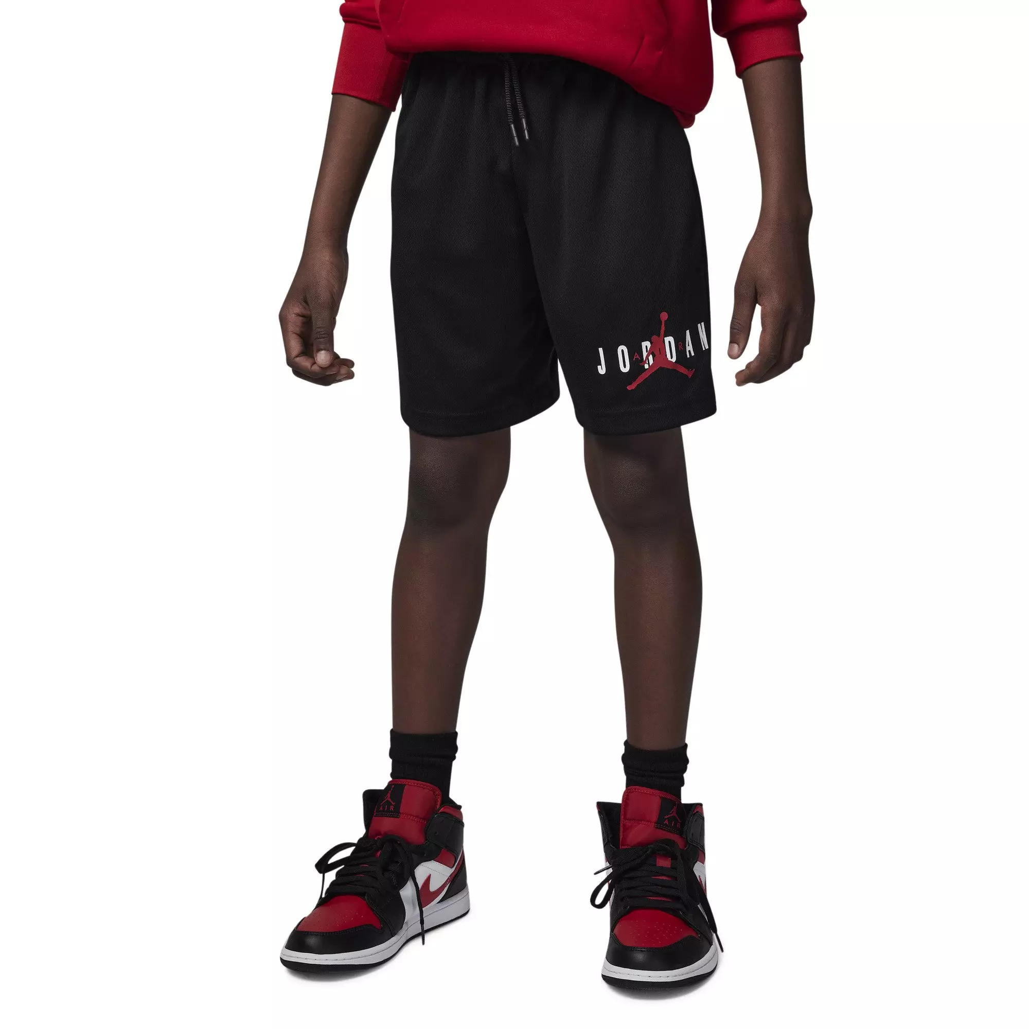 Jordan Big Boys' Essentials Mesh Shorts - Black - BLACK