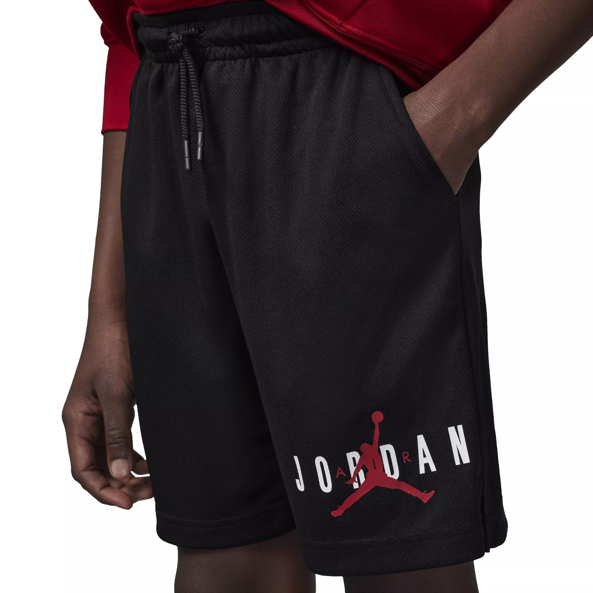 Jordan Big Boys' Essentials Mesh Shorts - Black - BLACK