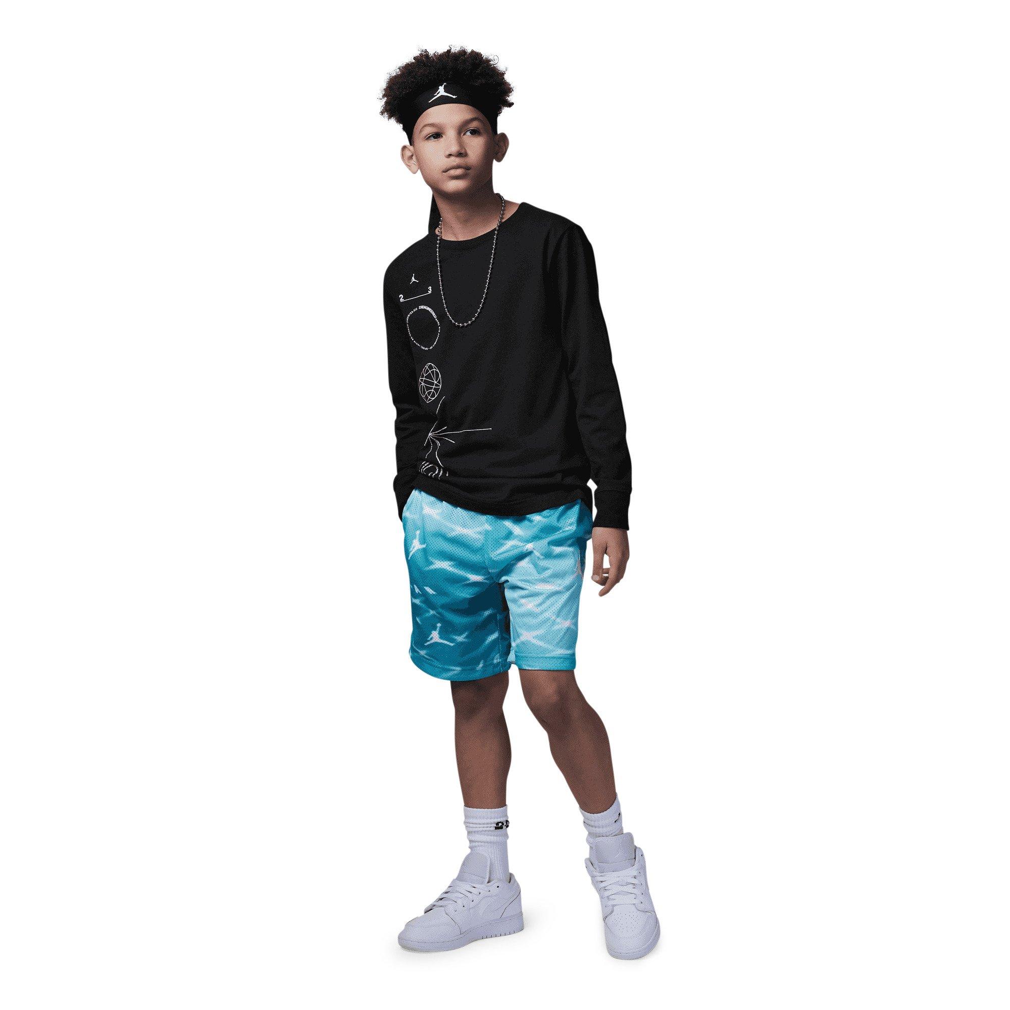 Jordan Big Boys' Essentials Printed Shorts - BLUE Thumbnail View 3