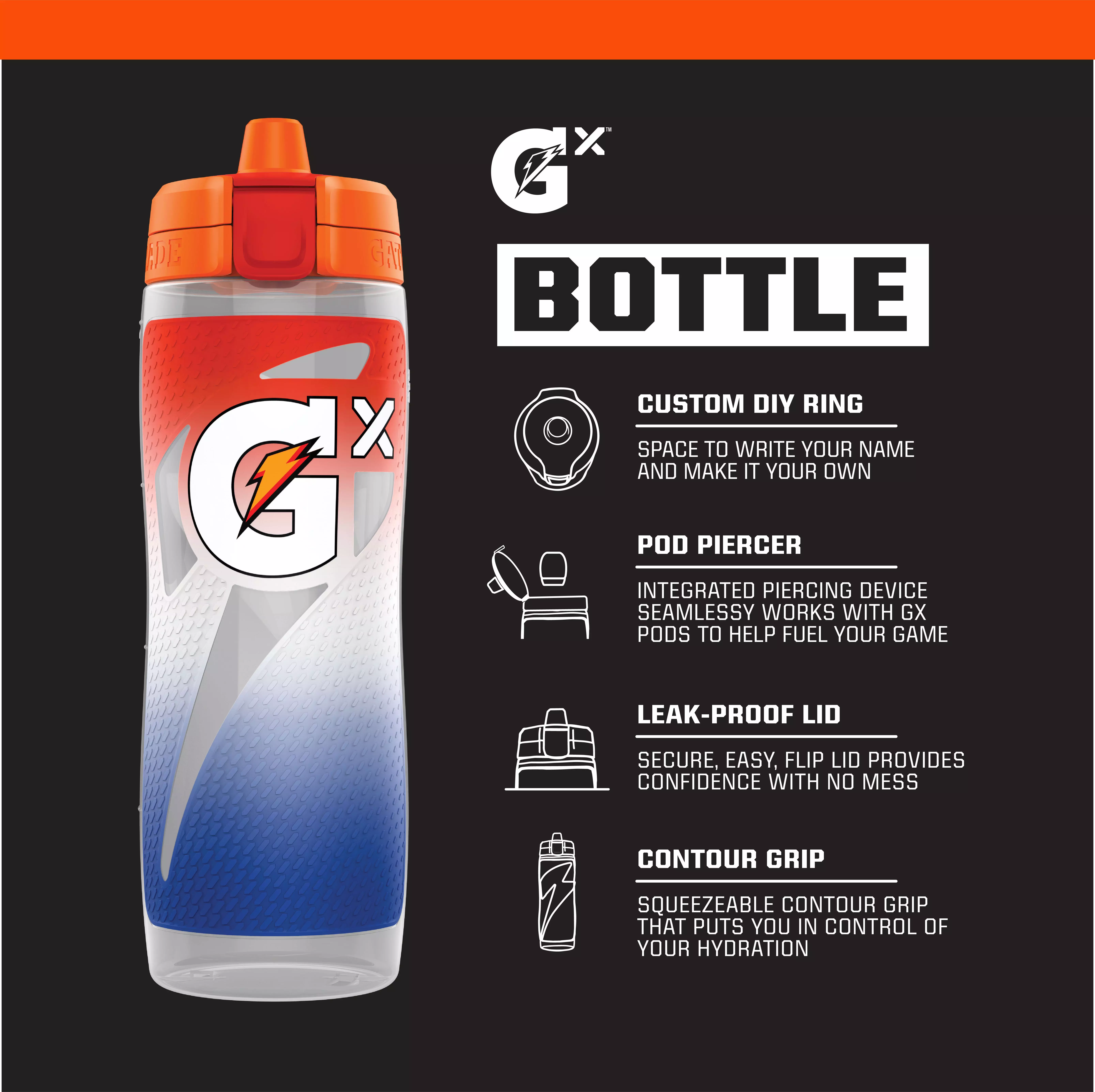 Gatorade Gx 30oz. Water Bottle -Faded Flag - RED/WHITE/BLUE