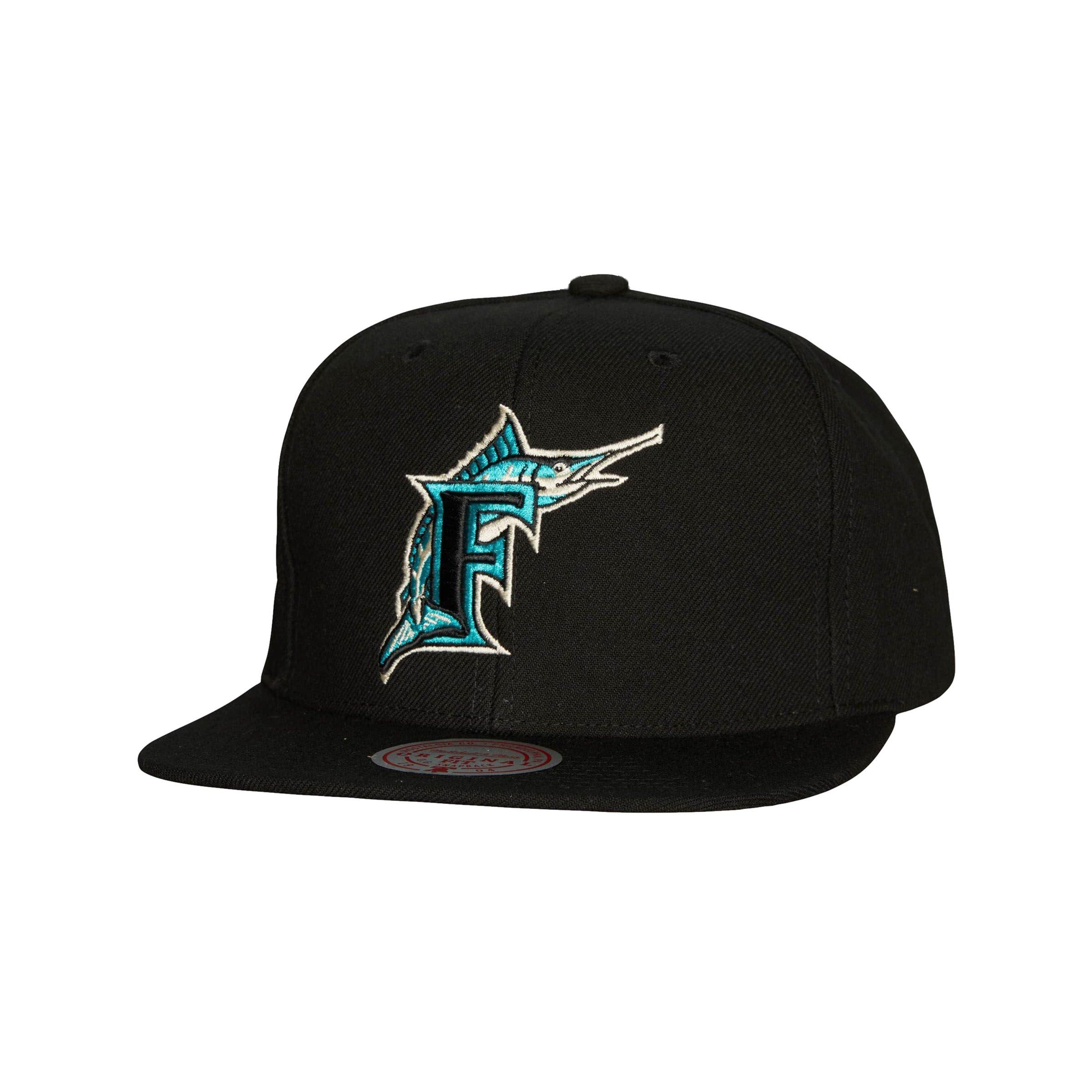 Mitchell & Ness Florida Marlins Classic Cooperstown Snapback-Black - BLACK