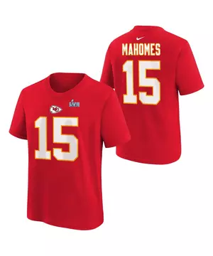 Men's Nike Patrick Mahomes White Kansas City Chiefs Super Bowl LVII Name &  Number T-Shirt