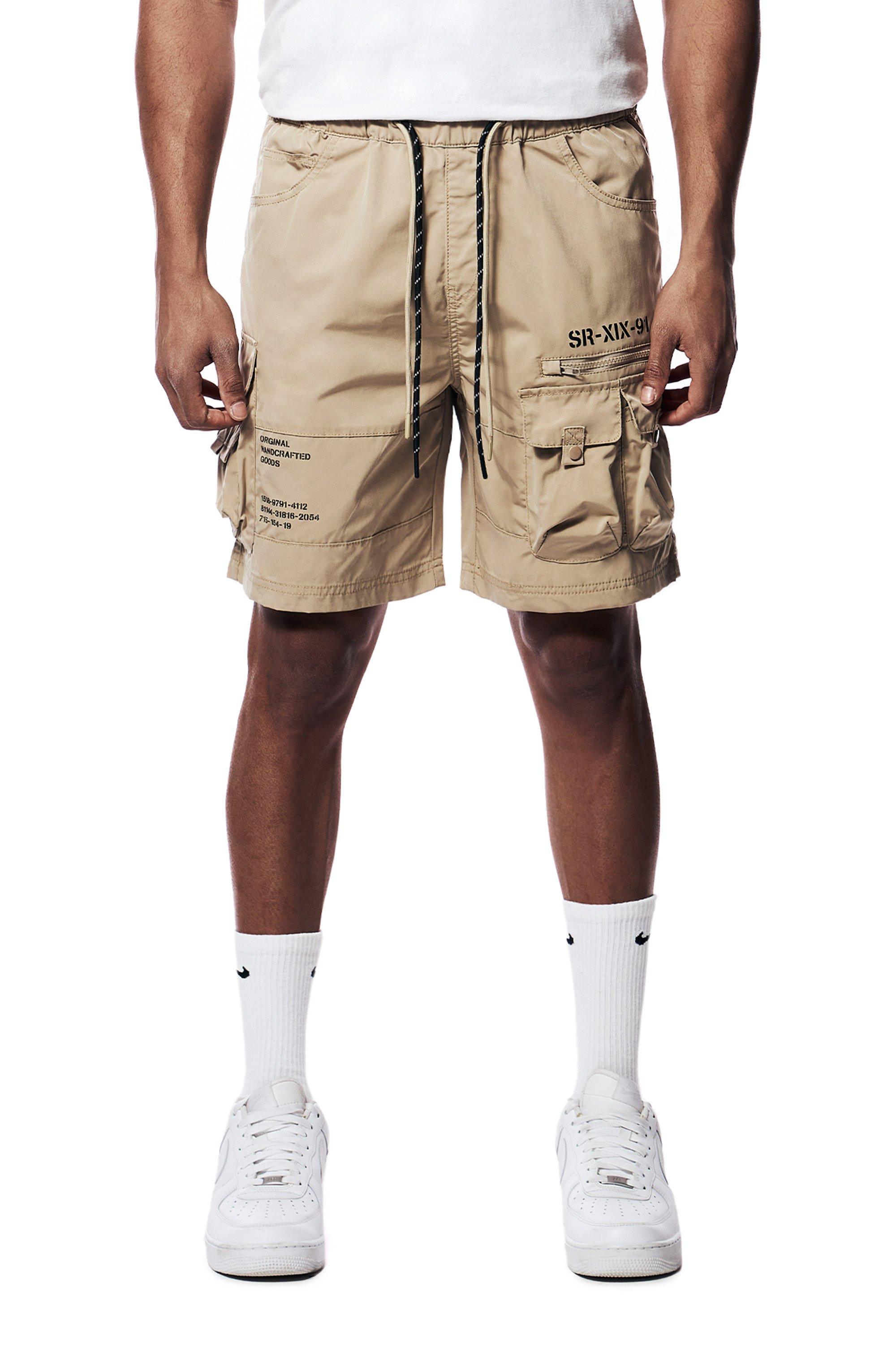 Smoke Rise Men's Nylon Utility Shorts - Khaki - KHAKI Thumbnail View 1